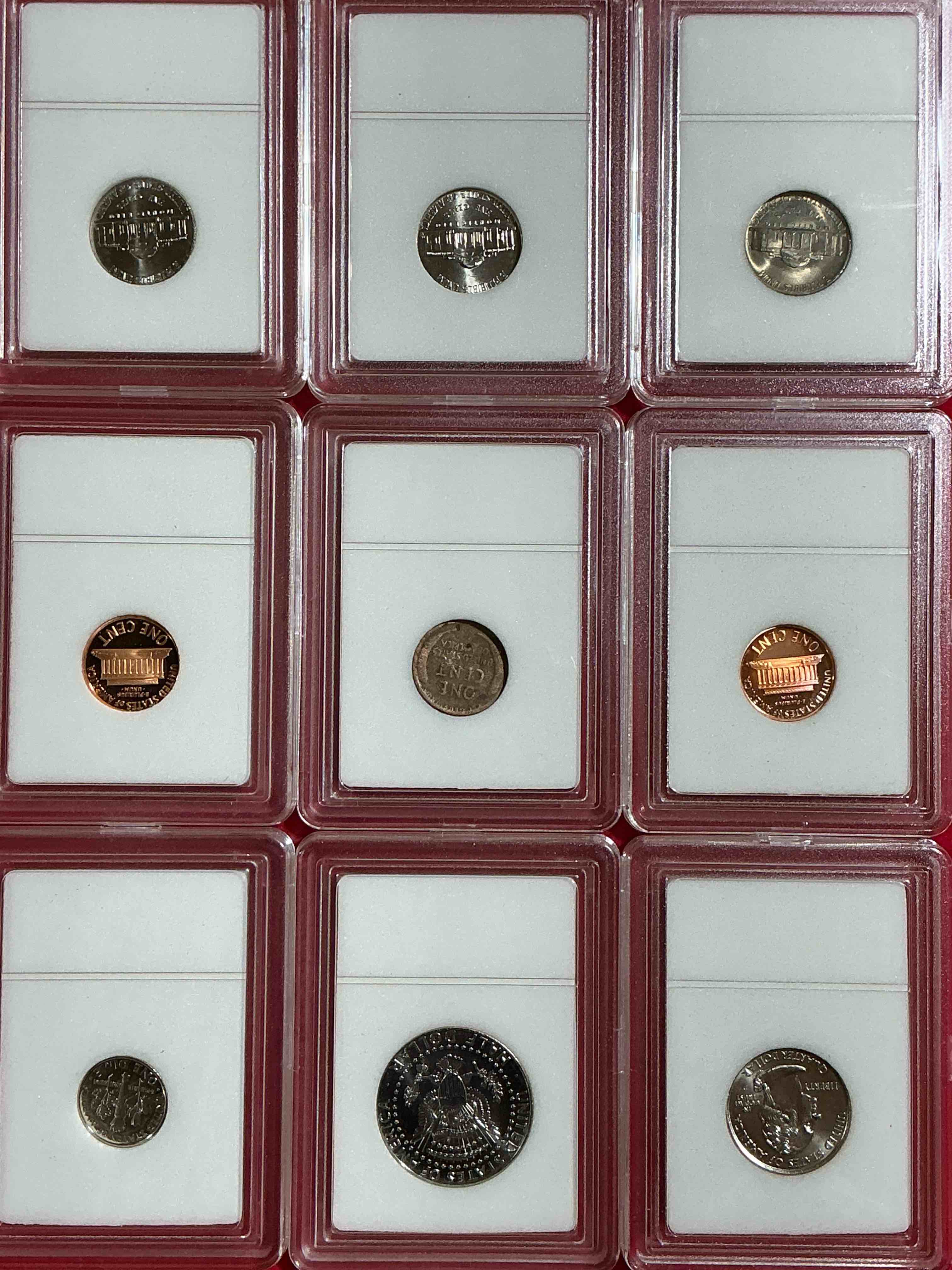 Condition photo showing Good Condition for collector's dream! 9 different rare, slabbed u.s. collector coins in certified/catalogued protective slab cases! a great way to build an incredible collection of protected, rare u.s. coins! great for the coin fan & collector!