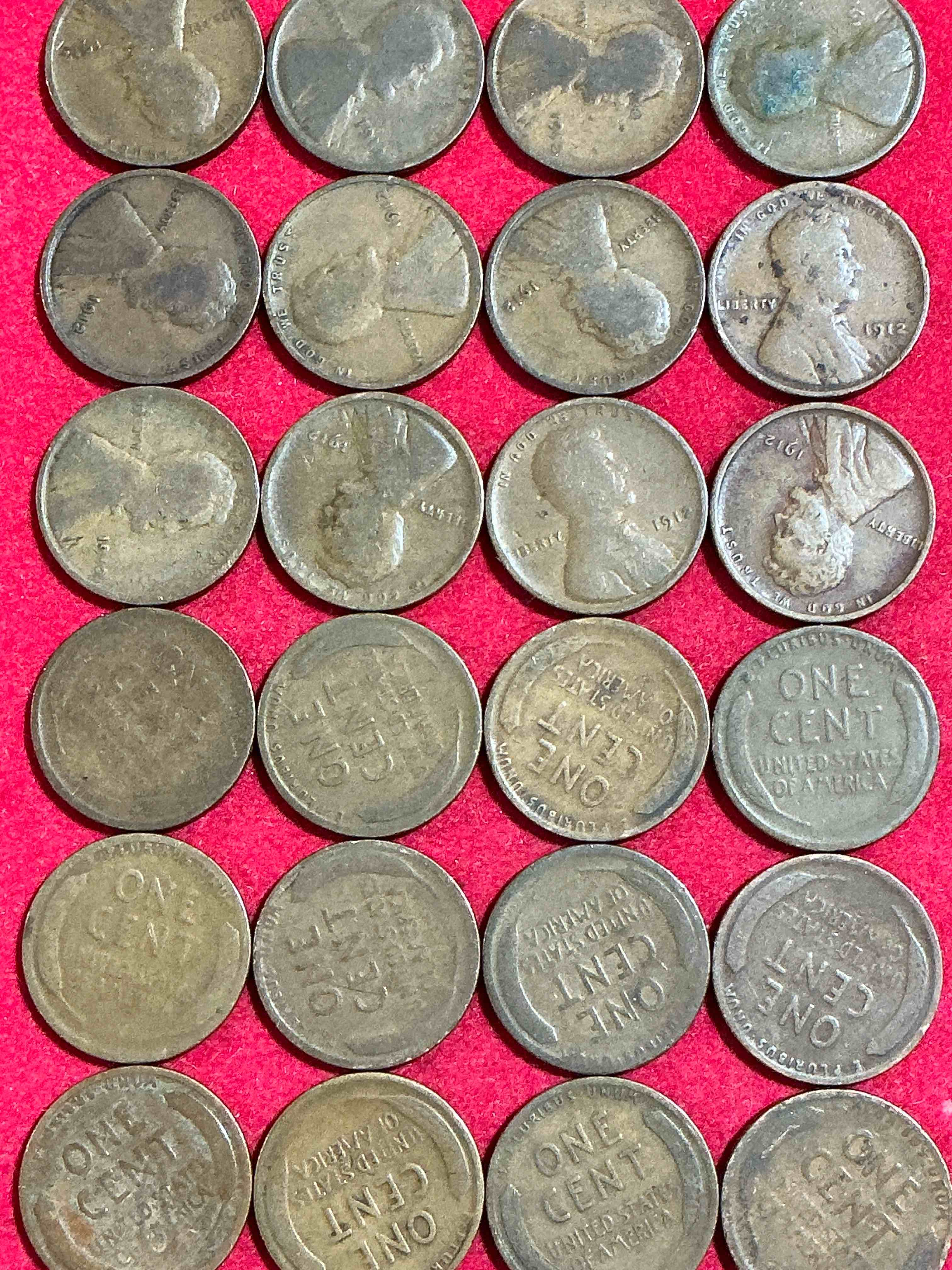 Condition photo showing Good Condition for rare 1912 wheat penny lot! 1912 year of the titanic! nearly impossible to collect! the year of the sinking of the titanic! own pieces of history great for coin collectors, think of the history these coins have seen!