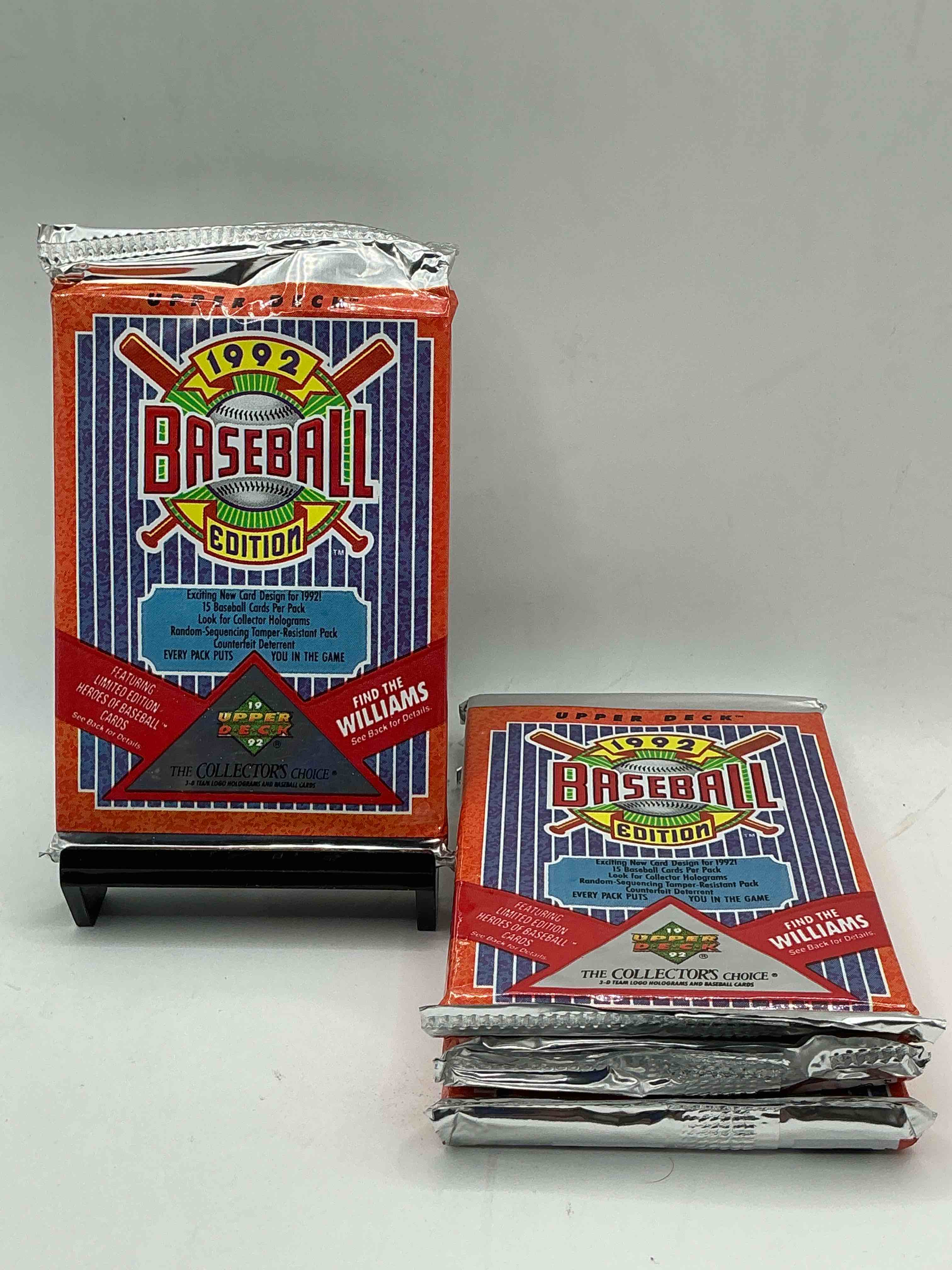 1992 upper deck baseball sealed sports & collectible card pack, direct from original sealed retail case! search for ultra rare & valuable ted williams & johnny bench signed insert cards as well as deion sanders, ken griffey jr., nolan ryan & so much more!