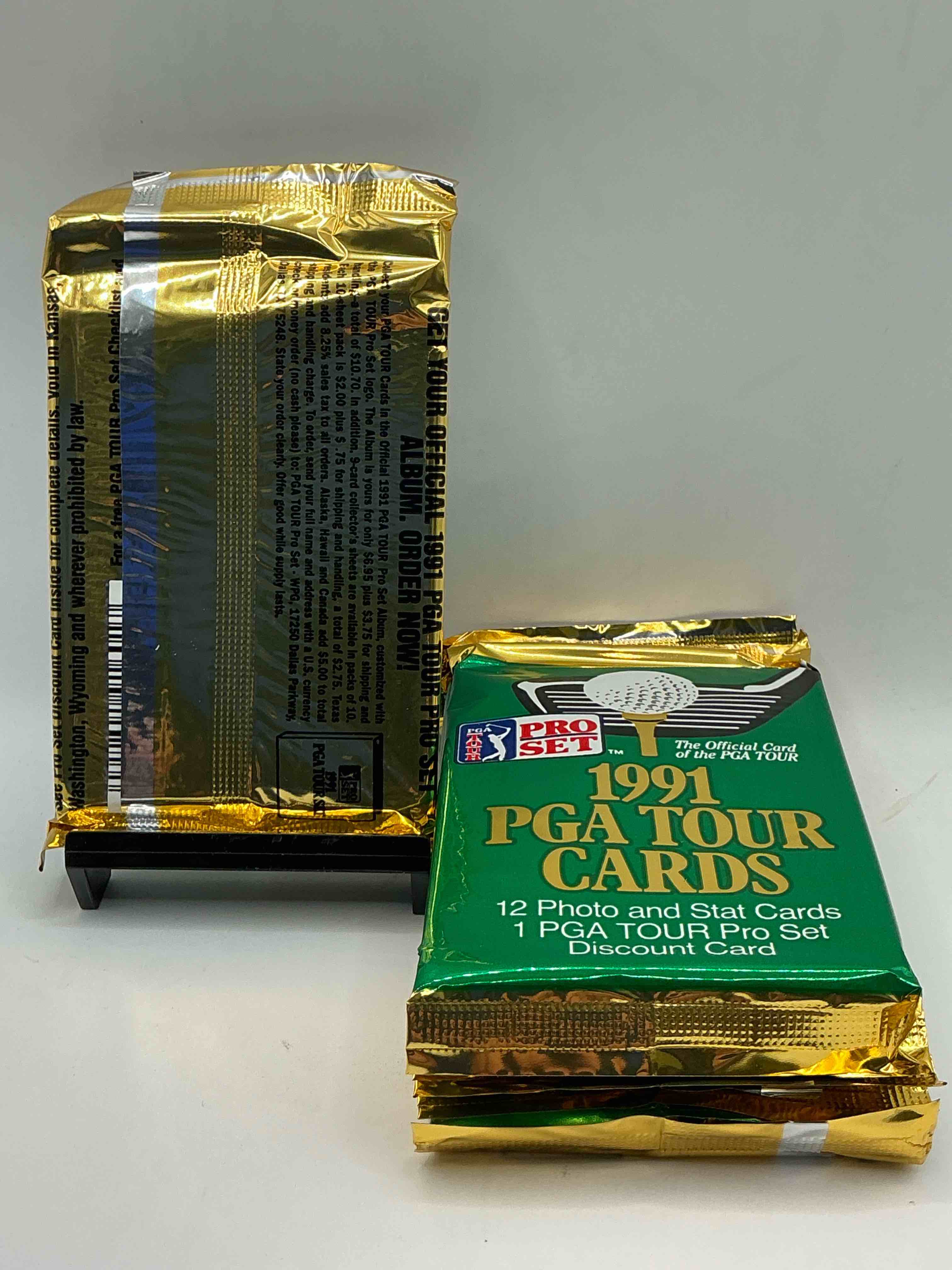 Condition photo showing New/Like New for pga tour cards pro set unopened packs! 1991 pga tour card packs, look for golf legends & rookies of the pga tour!