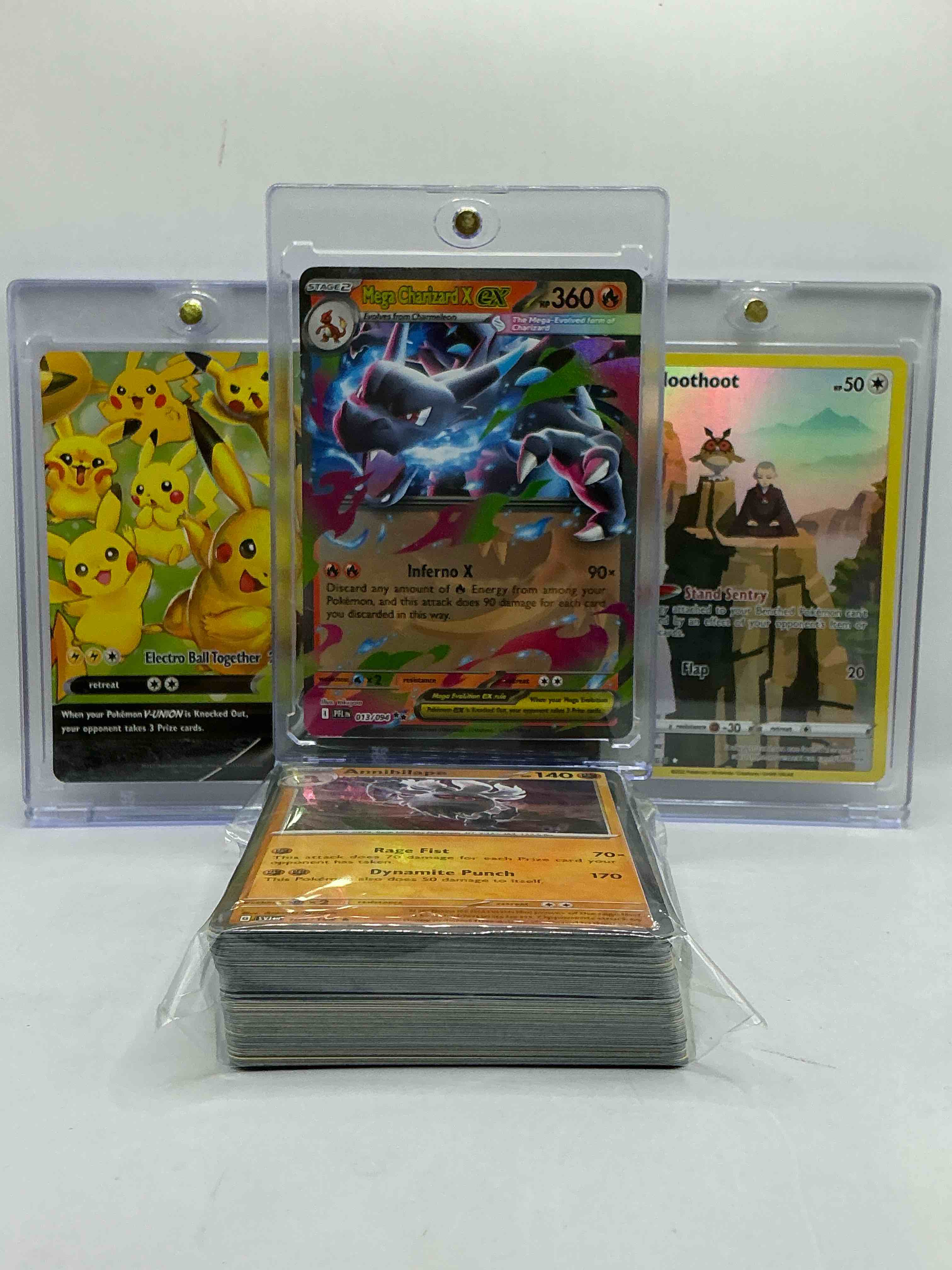 Pikachu, Charizard & More! Full Arts! Along With 50 Other Pokémon Heroes, Holos, Legends & Commons- Including Holographic Cards, Stage 2 Cards, Holos In All Forms & More! Also Includes 36 Non Holo Common/ Uncommon Basic & First Stage Cards Trainers & Energy Too! Perfect Set For Collectors & Enthusiasts!