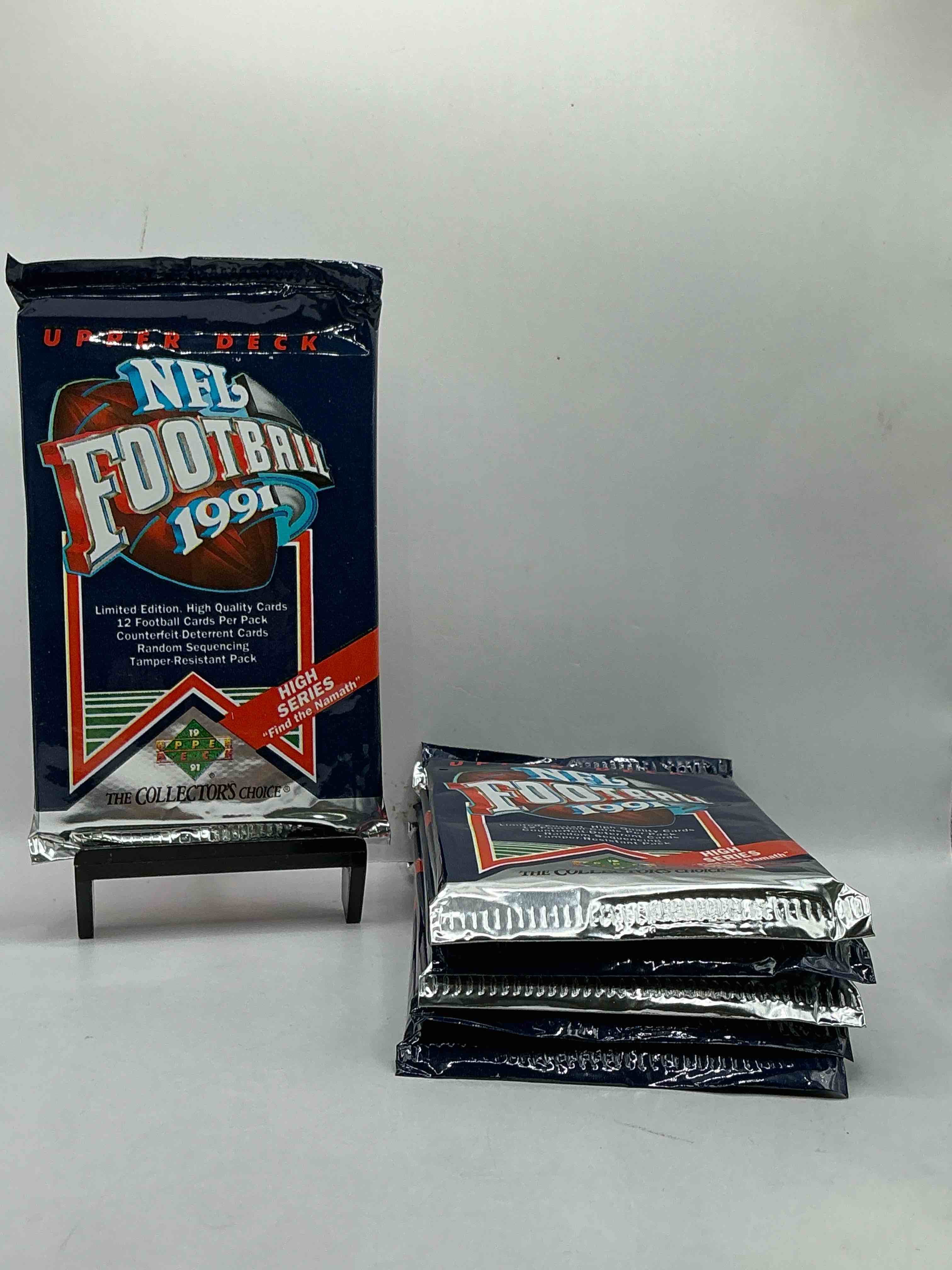 rare & vintage! 1991 upper deck premier edition unopened nfl football packs! direct from original box! brett favre rookie year! search for brett favre rookie & other 80s stars!