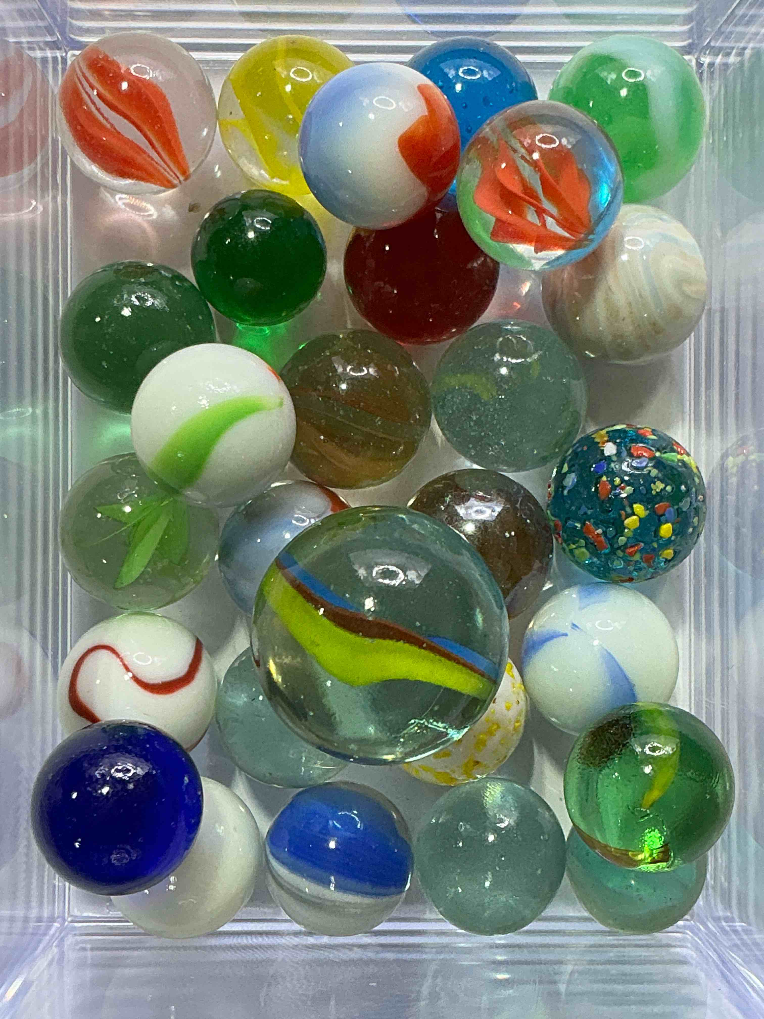 antique glass marbles! genuine stunning marbles lot, all marbles made between the years 1925-1965 & made with uranium! many are great depression era & even earlier! gorgeous, authentic pieces of history!  