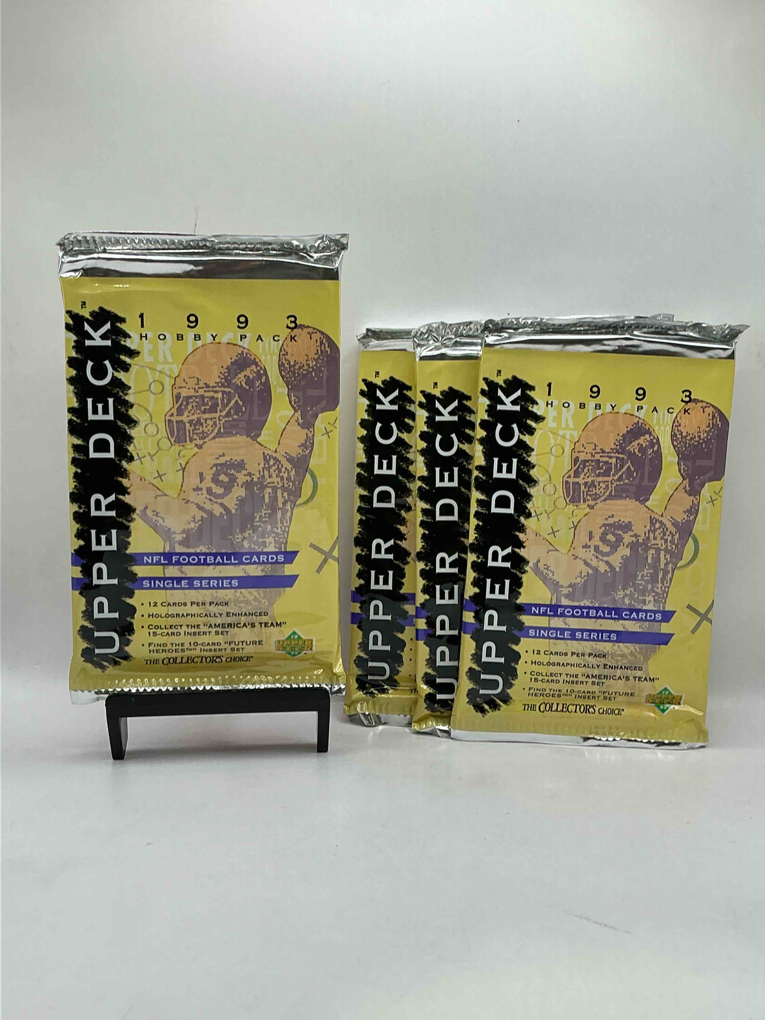1993 upper deck football packs! single series! search for "americas team" 15 card insert set, 10 card "future heroes" insert set & more! legends & stars!