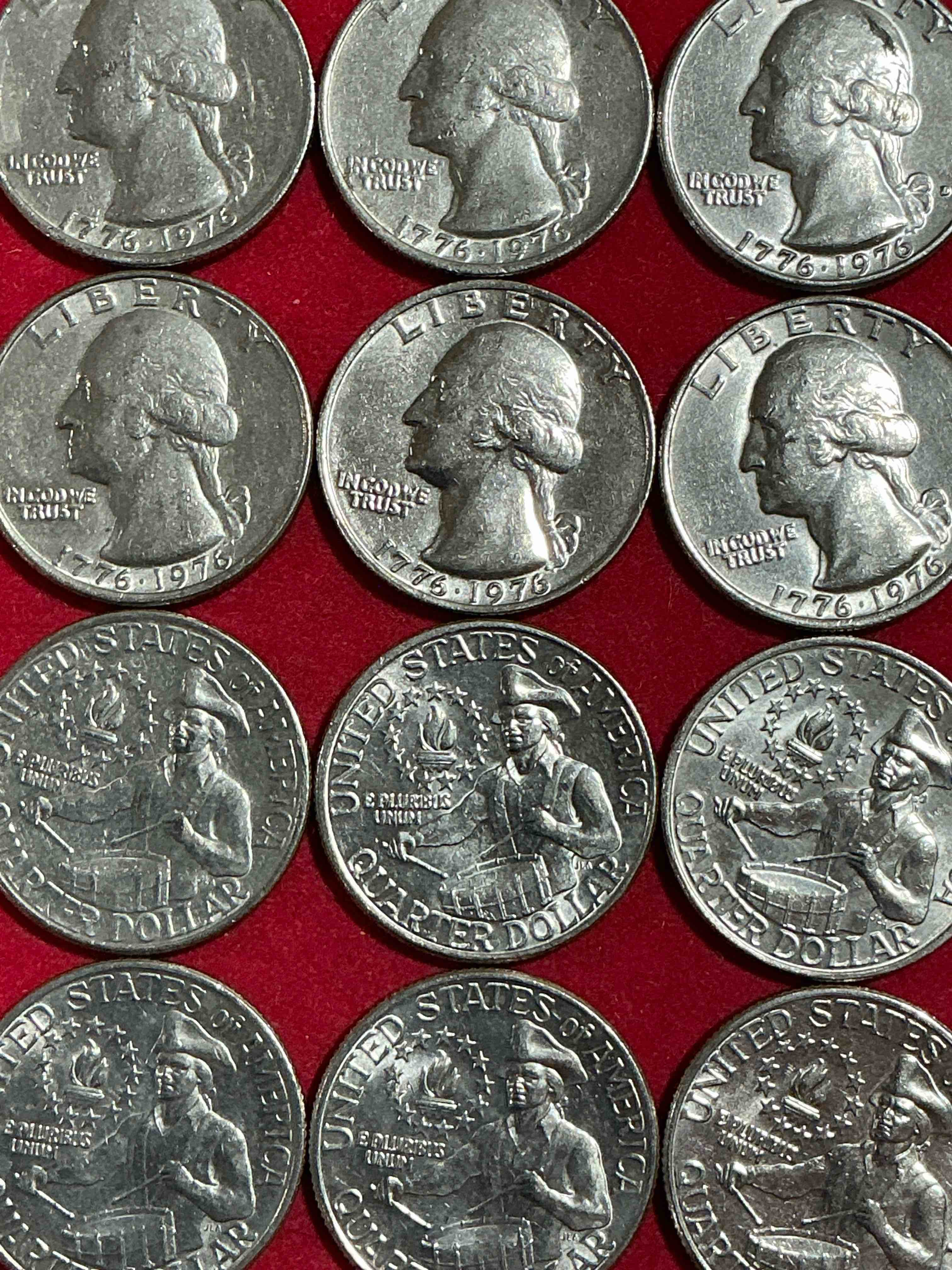 1976 bicentennial bliss! quarters! in 1976 the u.s. mint produced coins celebrating the 200 year anniversary of america. up for auction are awesome examples of bicentennial quarters produced for this... the infamous 200 year anniversary edition! highly desirable for collectors! own pieces of history & get ready for america's 250 year anniversary coming soon!