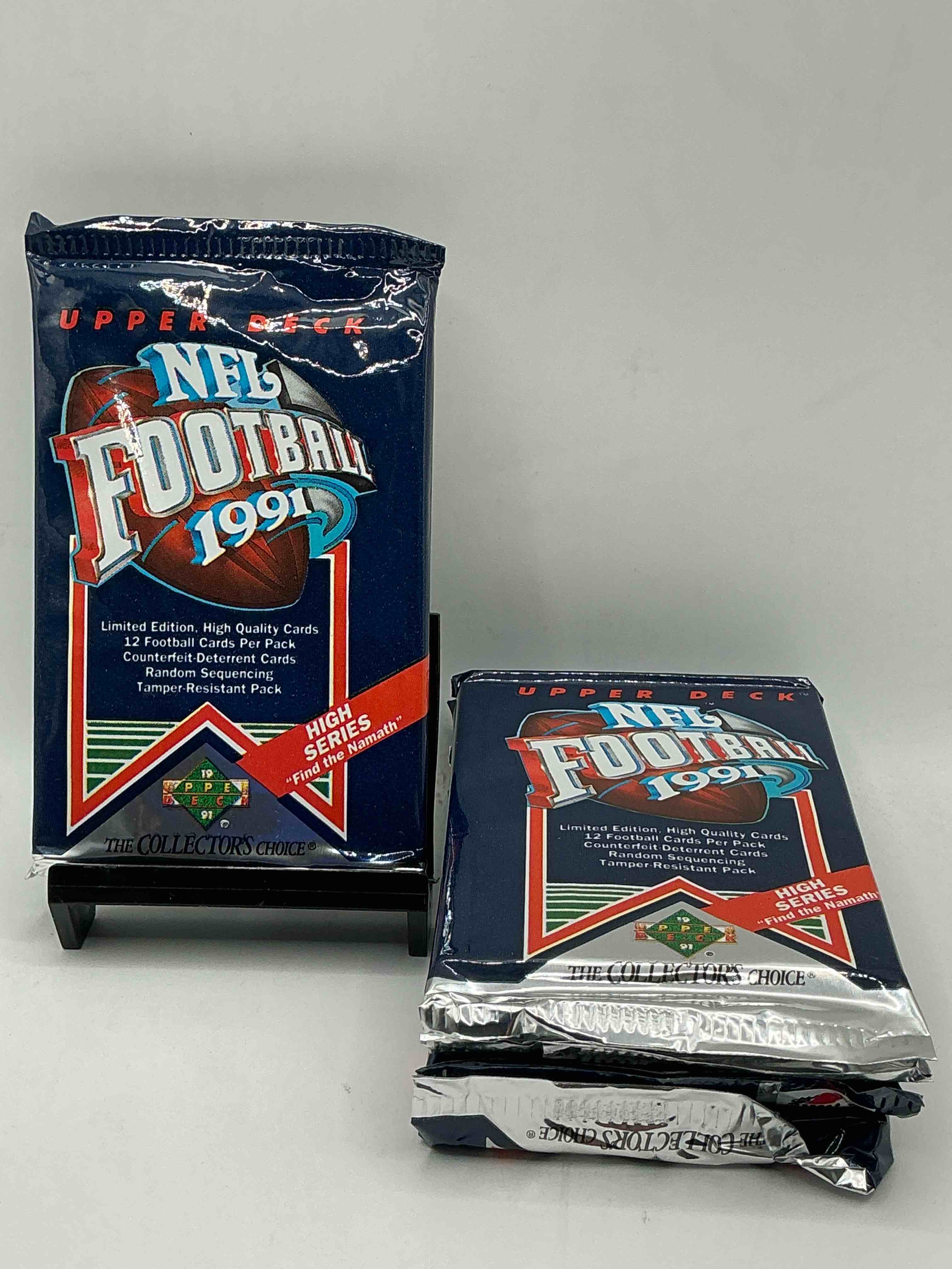 rare & vintage! 1991 upper deck premier edition unopened nfl football packs! direct from original box! brett favre rookie year! search for brett favre rookie & other 80s stars!