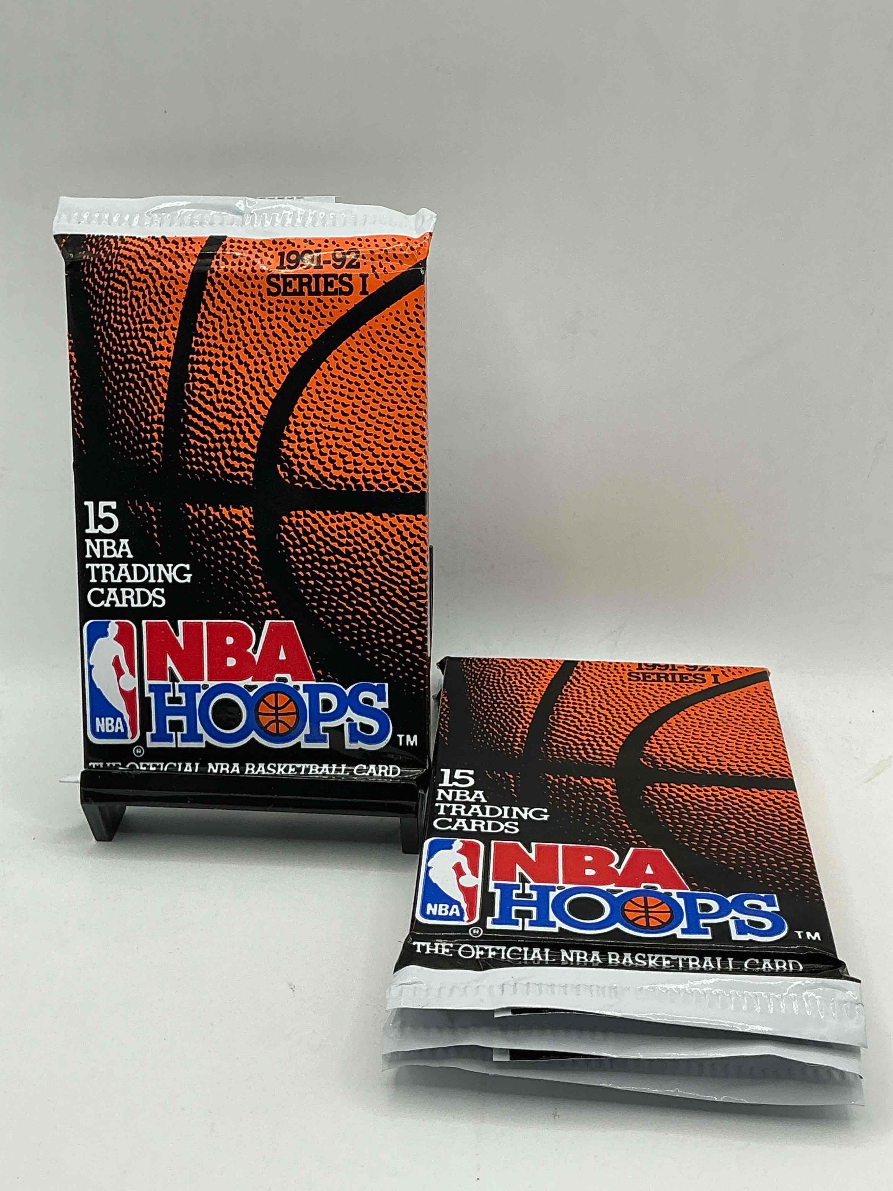 1991-92 nba hoops series i unopened packs direct from original box! these packs have some awesome cards, search for incredible jordan cards! also, the randomly packed team usa cards in random packs!