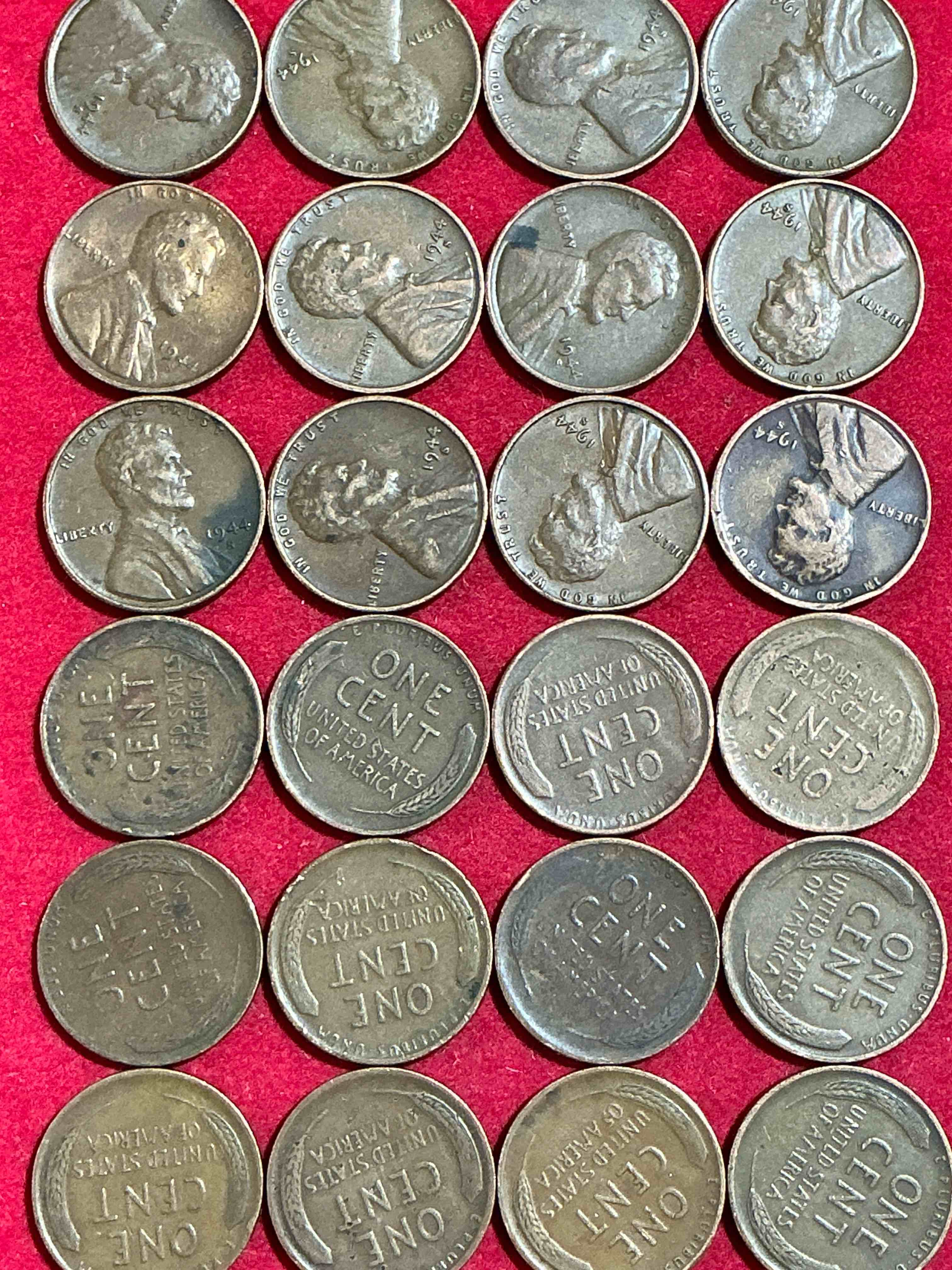 Condition photo showing Good Condition for 1944 rare mint d-day era pennies! d day, june 6 1944 was perhaps the most important day of ww2. own pieces of this era with these awesome 1944 rare san francisco mint pennies in great condition! awesome for world war two buffs!