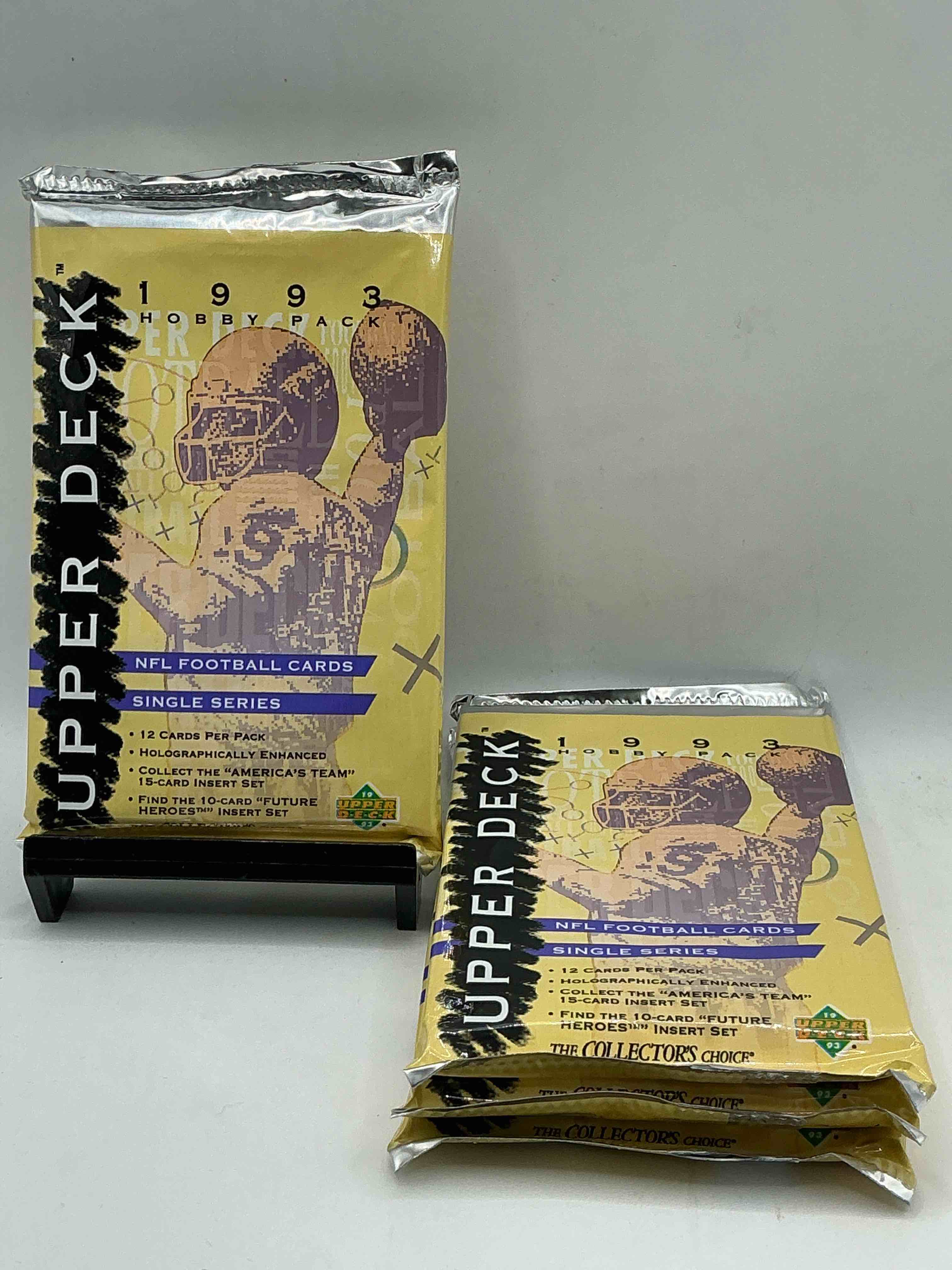 1993 Upper Deck Football Packs! Single Series! Search For "Americas Team" 15 Card Insert Set, 10 Card "Future Heroes" Insert Set & More! Legends & Stars!