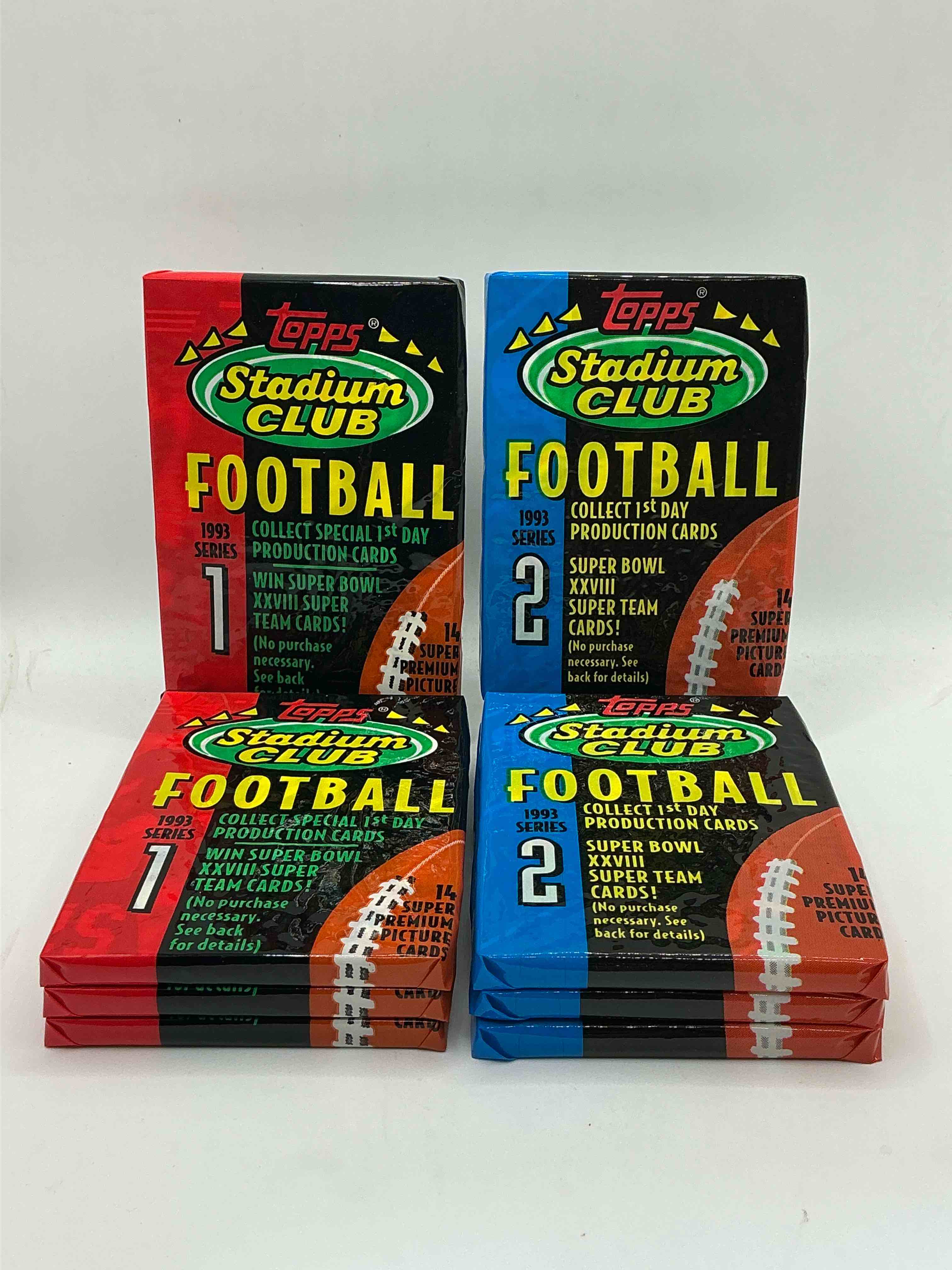 Wow! 1993 Topps Stadium Club! NFL Football Sports Card Collectible Sealed Card Pack, Direct From Original Retail Case! Hard To Find! Search For Deion Sanders, Joe Montana, Jerry Rice & Tons Of Early 90's Stars! ‘93 Topps Football Sealed Packs Come Up For Sale Rarely Anywhere... Now's The Chance!