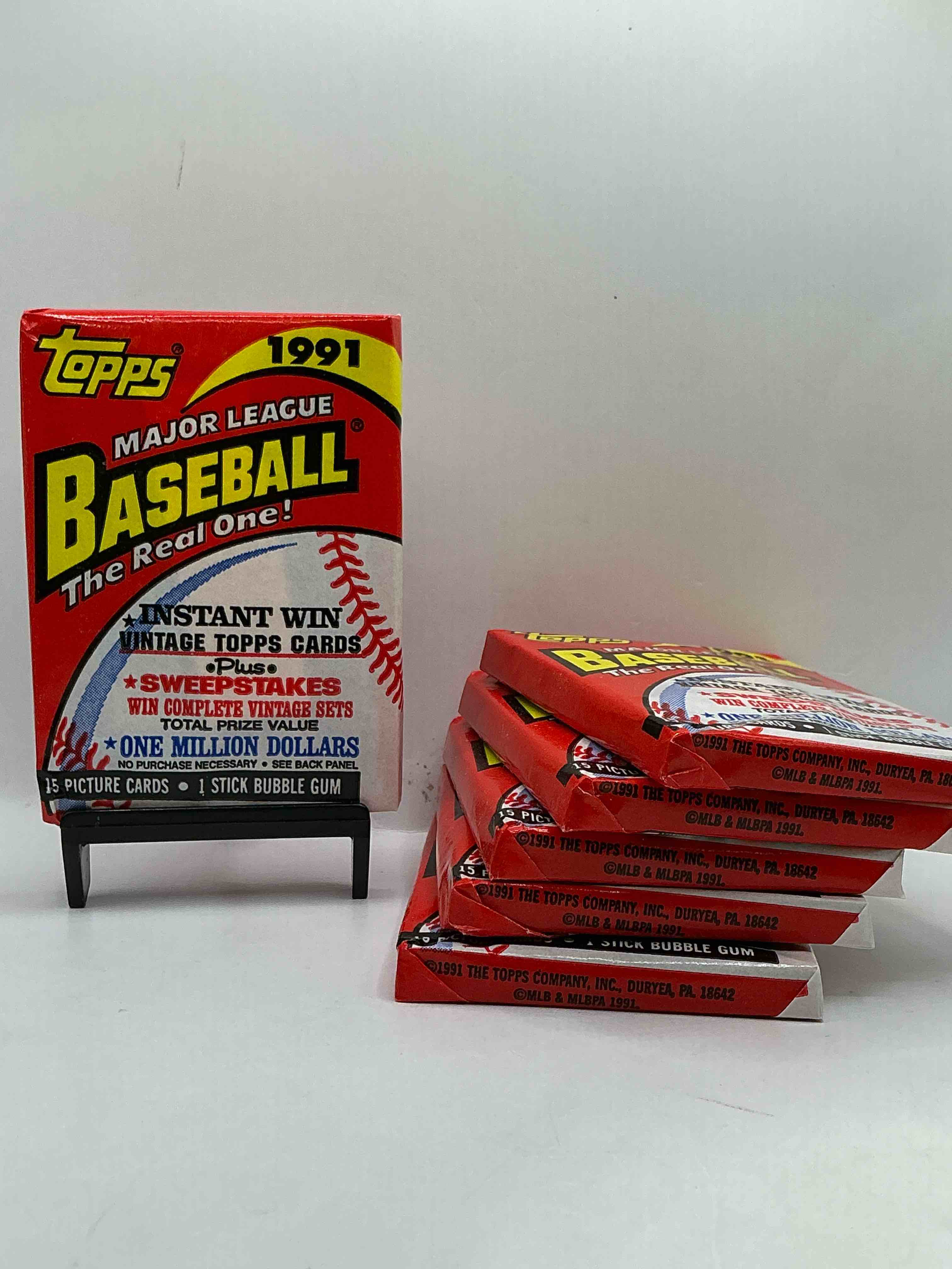 1991 topps baseball card unopened packs, straight from box! search for ken griffey jr cards, bo jackson cards & other 80s & 90s stars! perfect baseball packs!