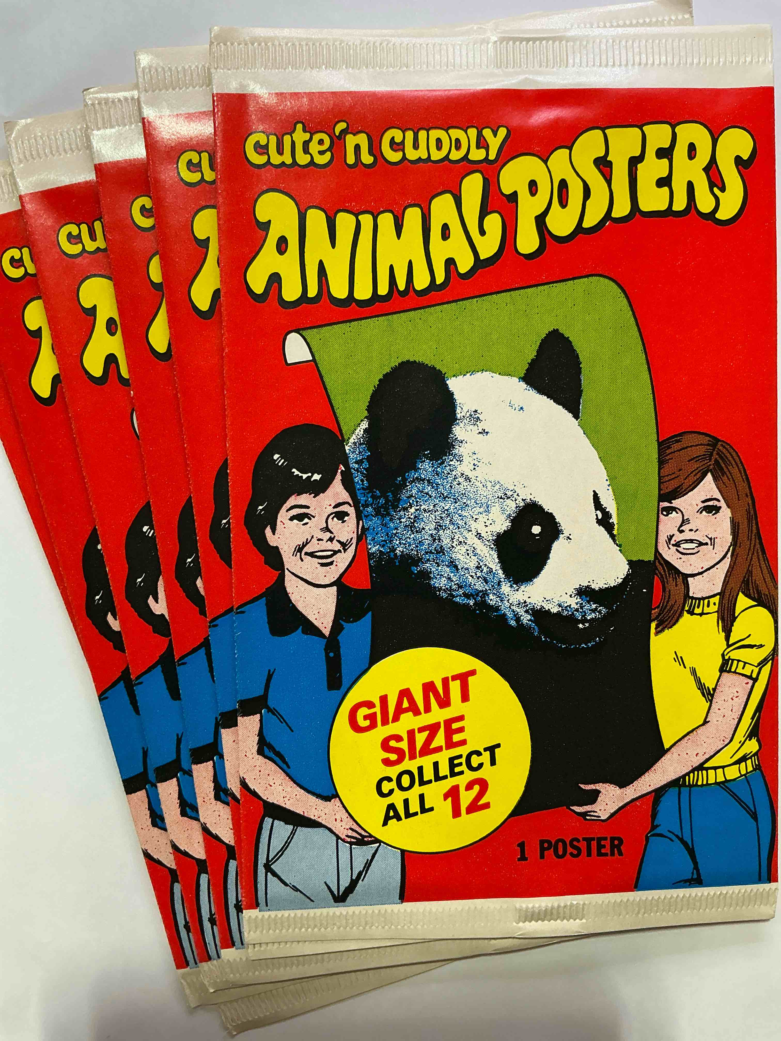1981 retro bliss! super rare! 1981 cute n cuddly animal poster sealed packs, direct from original retail display box! which posters will you get? excellent condition! a genuine retro collectible almost impossible to find!