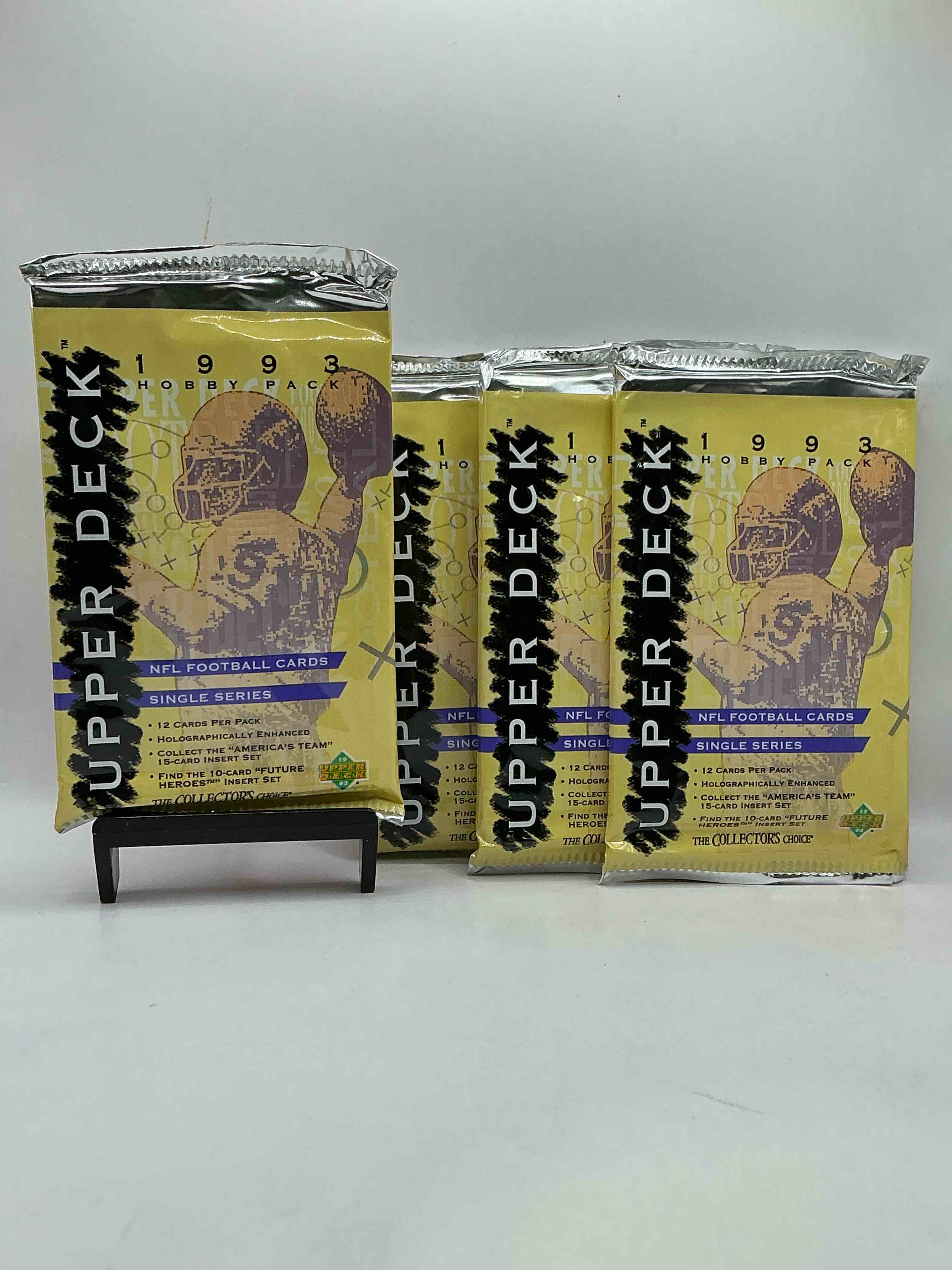 1993 upper deck football packs! single series! search for "americas team" 15 card insert set, 10 card "future heroes" insert set & more! legends & stars!