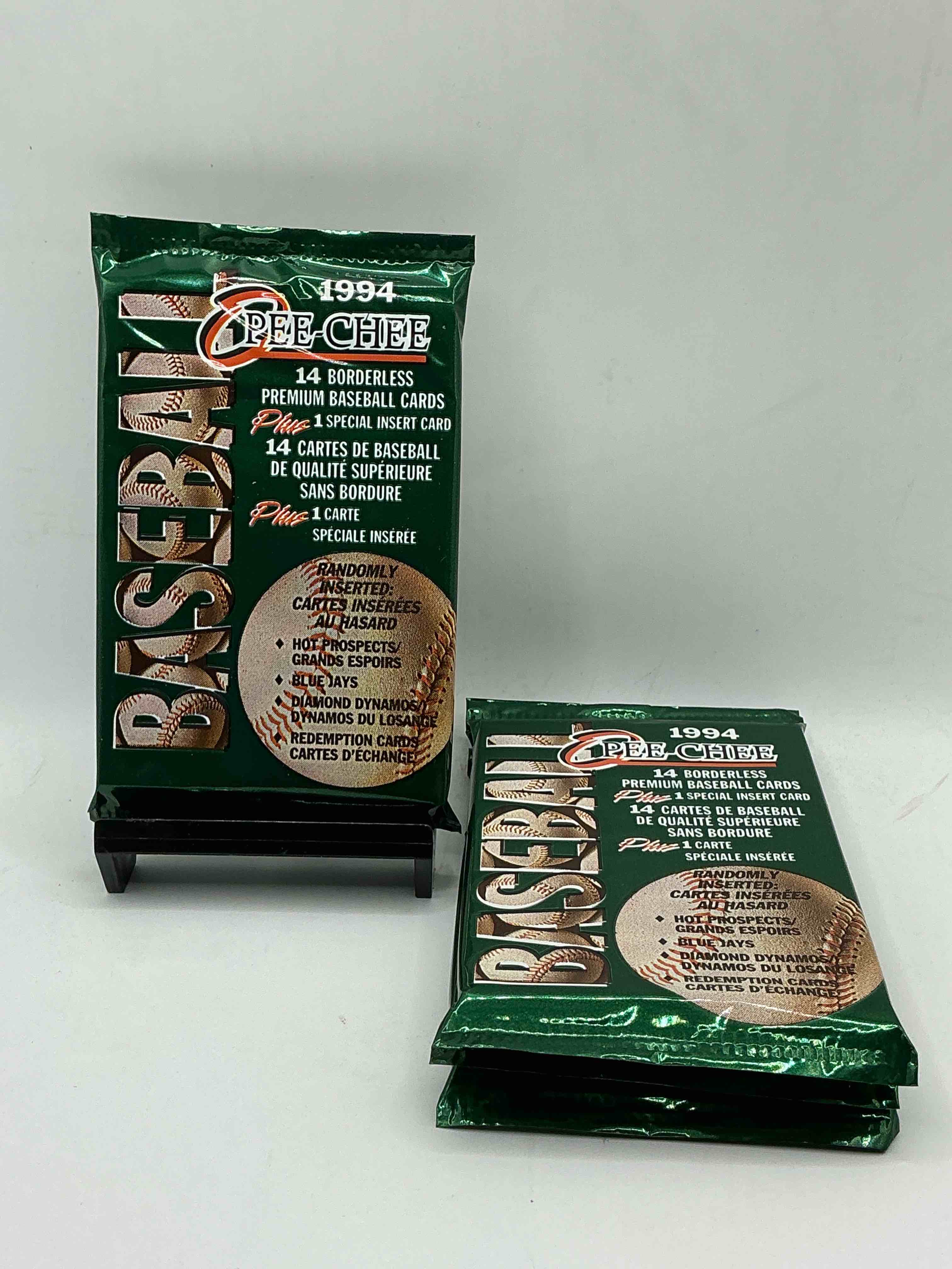 o-pee-chee 1994 baseball packs! ultra rare canadian edition baseball card packs! premium baseball cards, look for inserts, rookies & more! ken griffey jr, randy johnson, jose canseco & more possible cards you could pull!