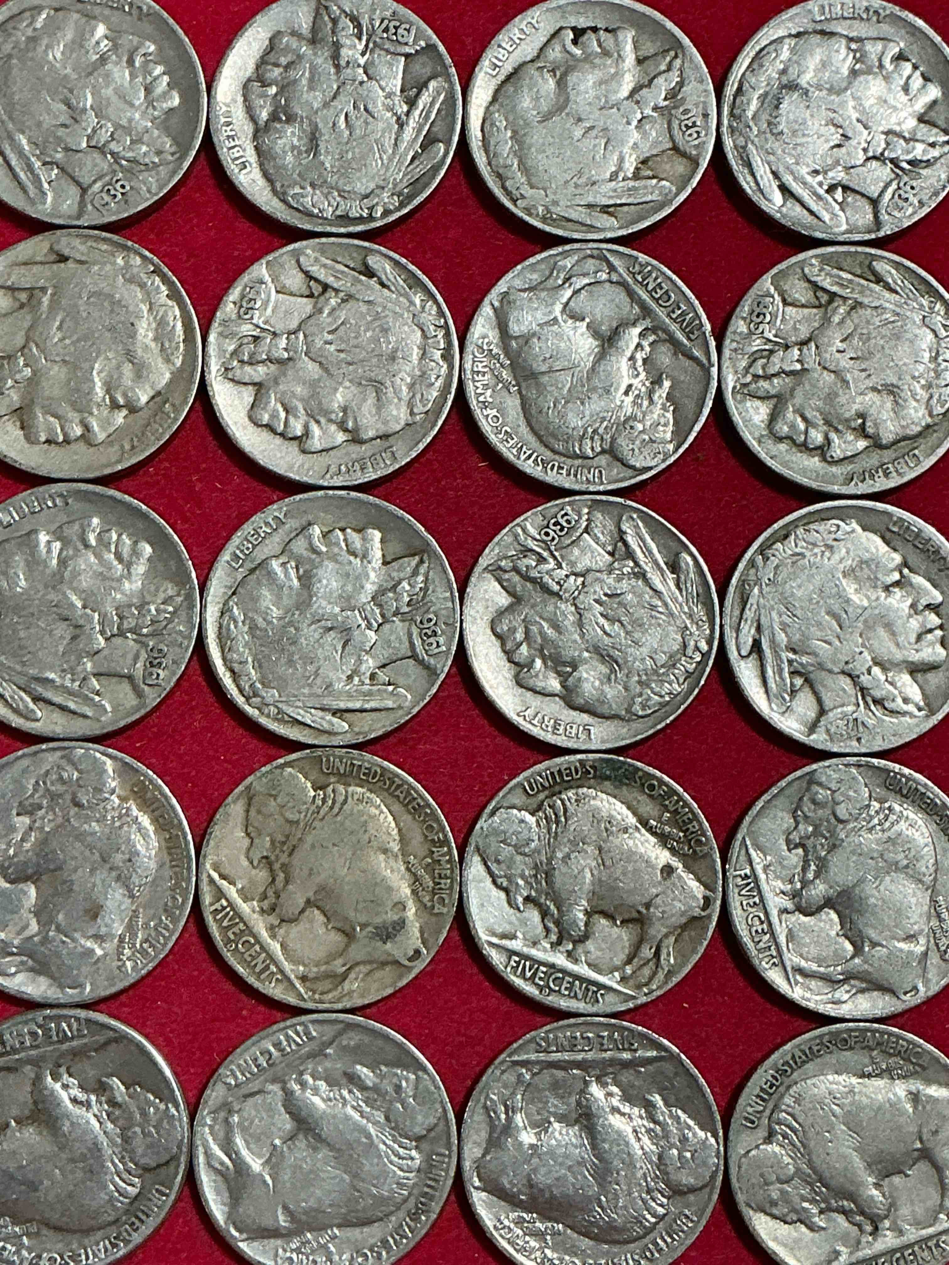 Historic Buffalo Nickels! Indian Head Buffalo Nickels Were Minted From 1913 To 1938 & Have Become A Favorite For Coin Collectors Around The World! Own Pieces Of American History With These Cool Indian Head Buffalo Nickels In Circulated Condition, Most With Visible Dates Which Is Very Rare For Buffalo Nickels!