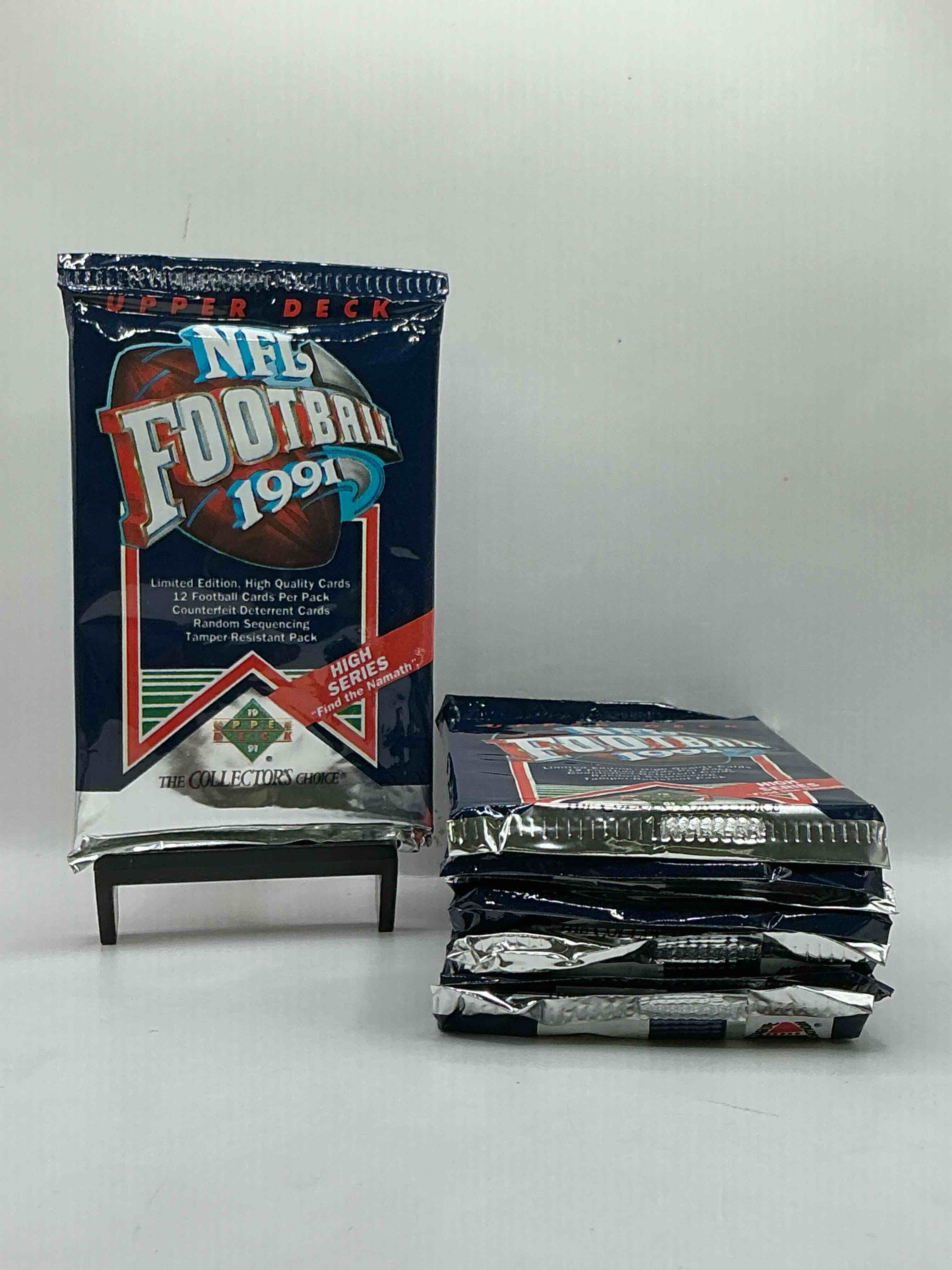 rare & vintage! 1991 upper deck premier edition unopened nfl football packs! direct from original box! brett favre rookie year! search for brett favre rookie & other 80s stars!