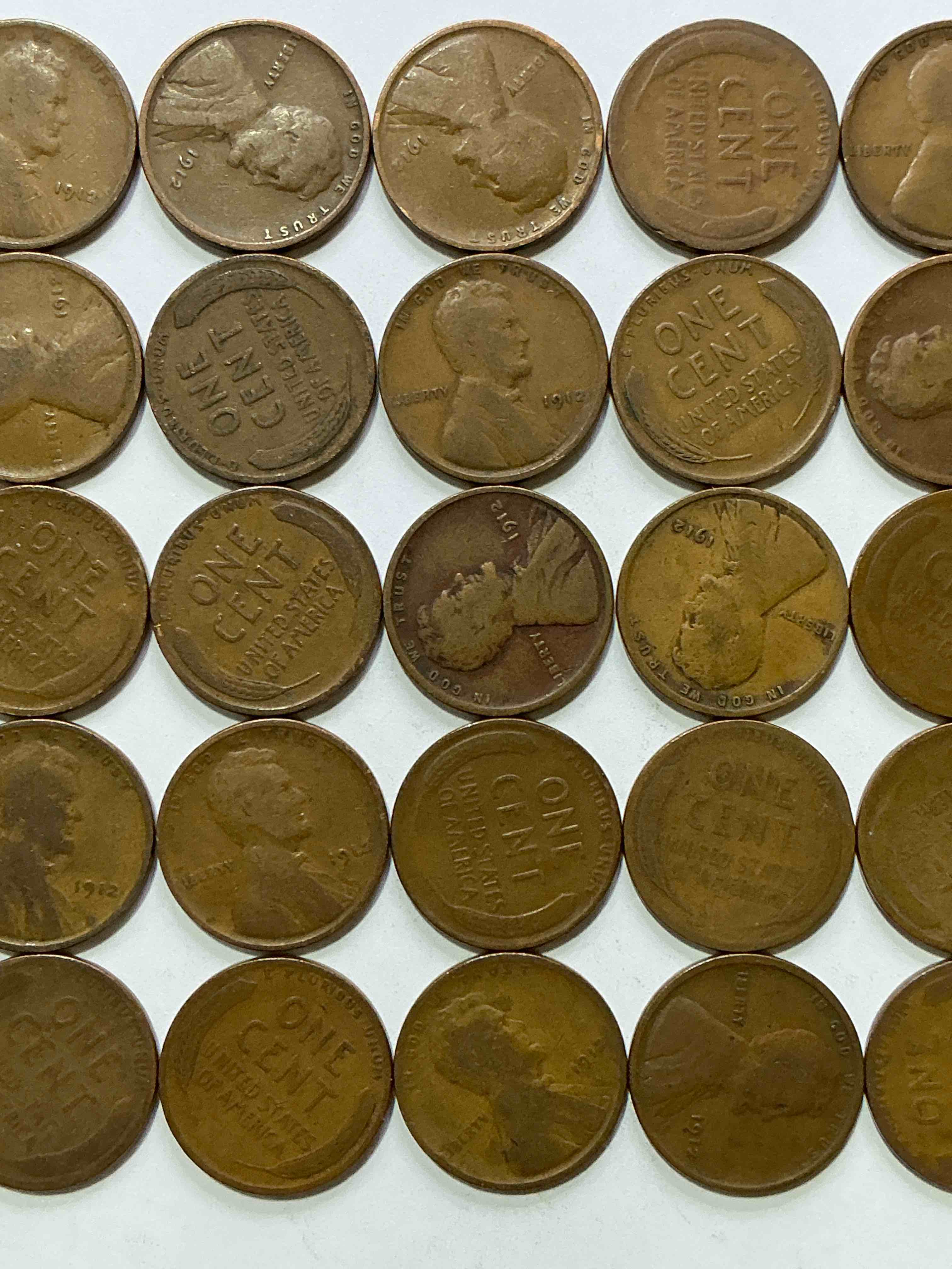 1912 Titanic Era Antique Wheat Pennies, Authentic!  The Titanic Sank On April 12, 1912, Just Think Of The History These Coins Have Seen!  Great Condition!  Own These Serious Collector Items From The Era Of Titanic!  