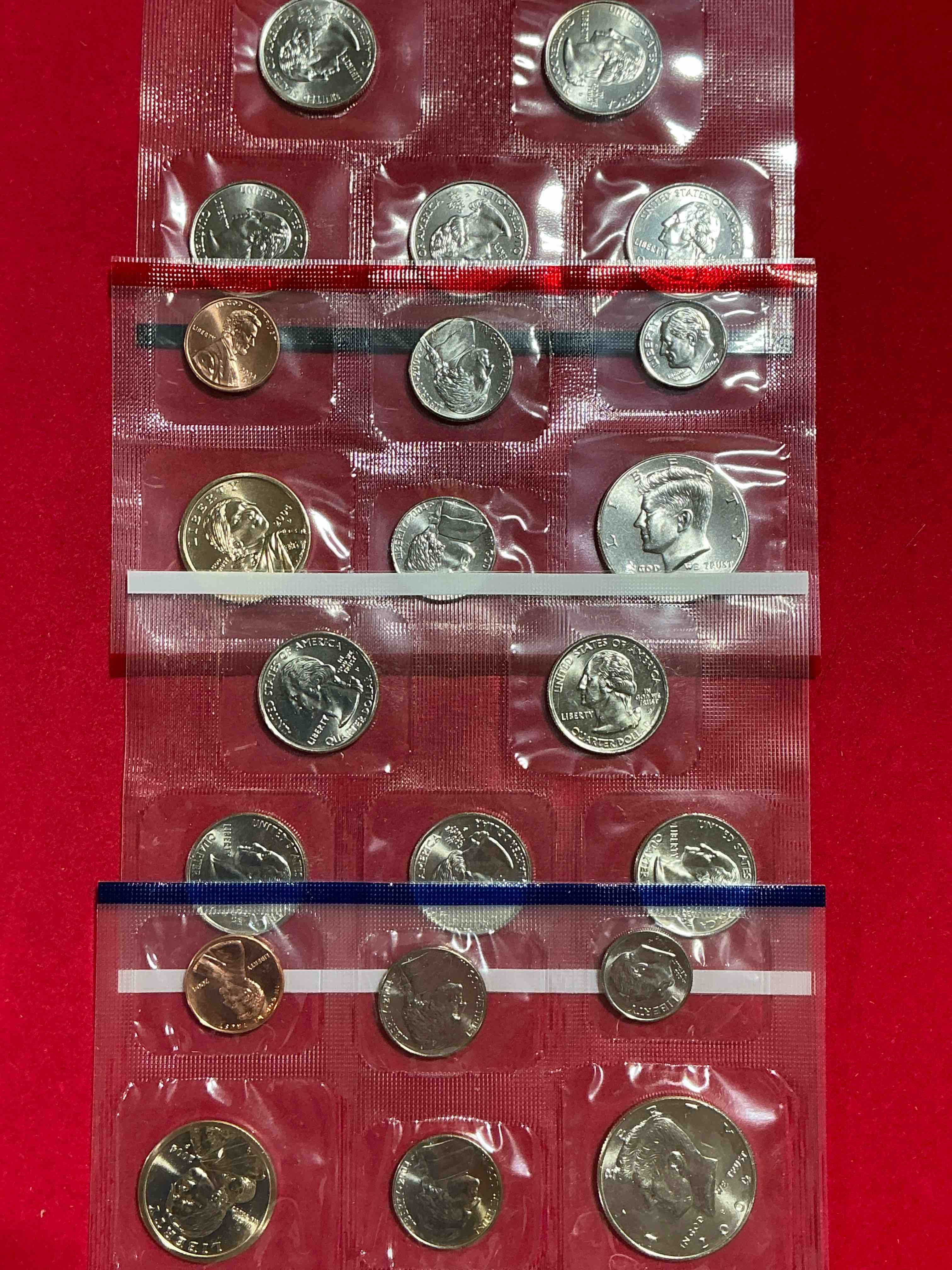 No Way! Full Denver & Philadelphia 2004 Mint Sets, 22 Total Coins! These Mint Sets Are Highly Coveted For Their Coins Inside… 22 Coins, Two Sacagawea Dollars, Two Half Dollars, Quarters, Nickels, Dimes & Pennies! Wow!