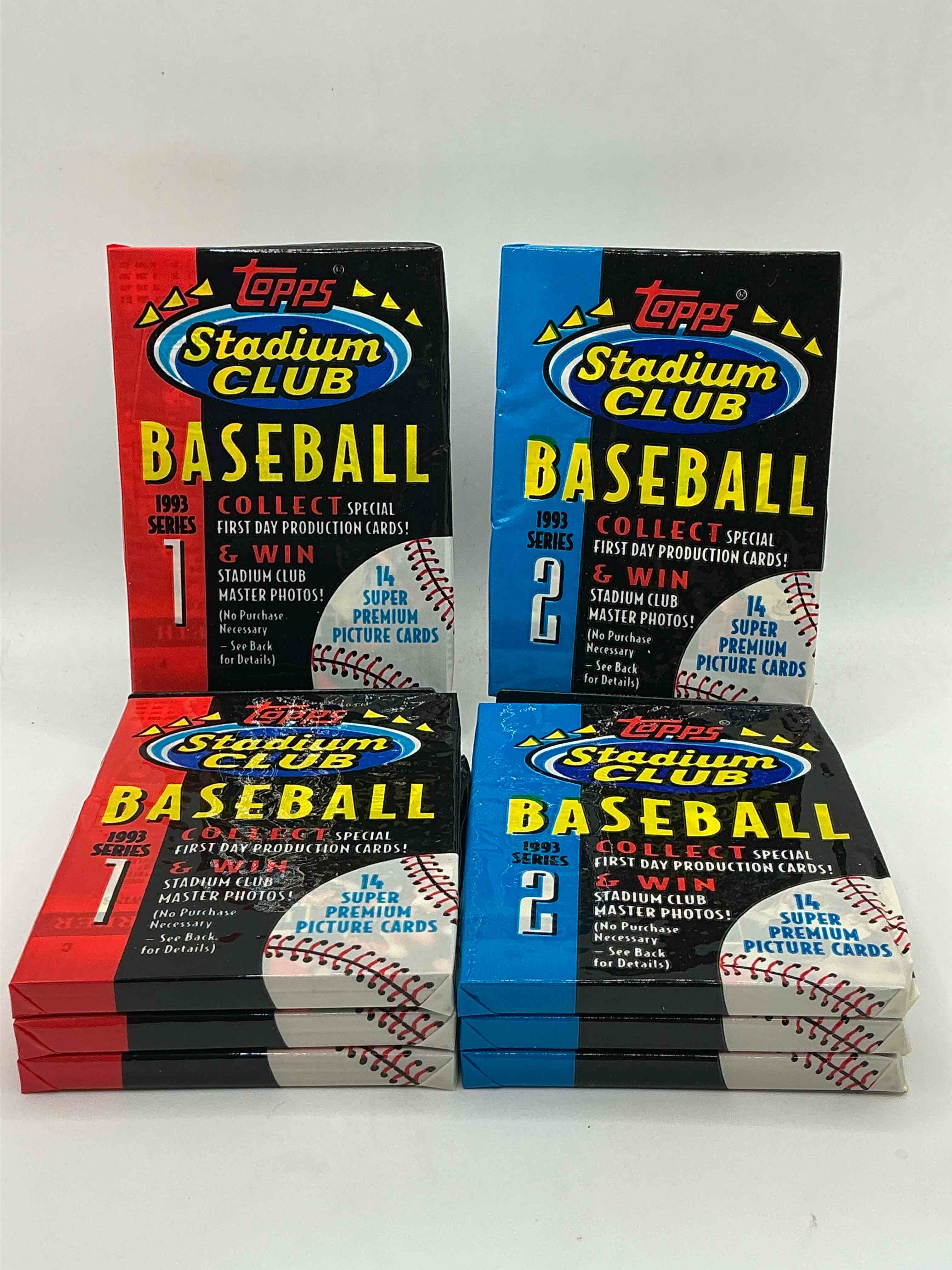 1993 Series I & II Topps Stadium Club Baseball Packs, 14 Cards In Each Pack! Search For Stars & Legends!  Chipper Jones, Ken Griffey Jr & More!