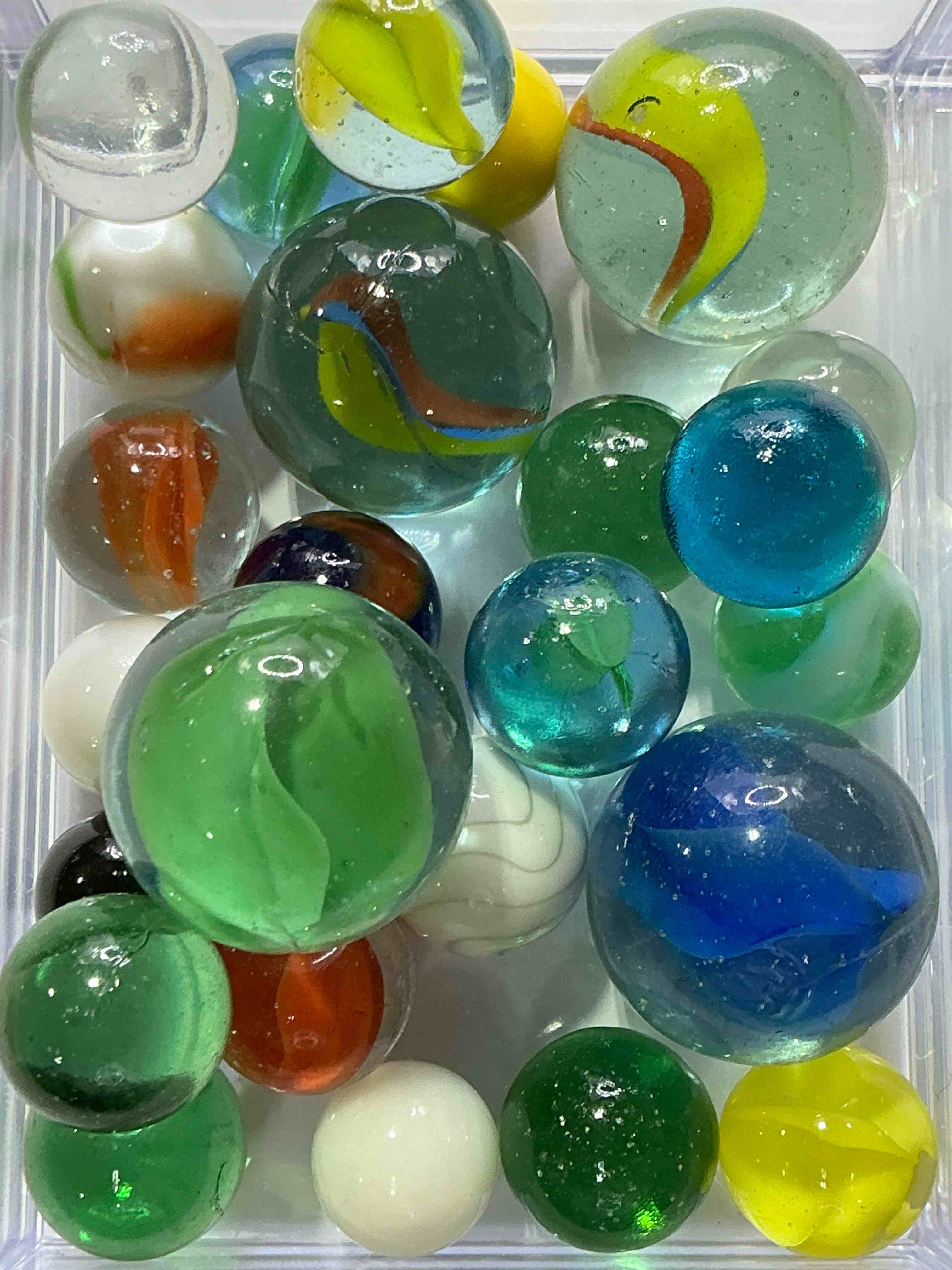 antique glass marbles! genuine stunning marbles lot, all marbles made between the years 1925-1965 & made with uranium! many are great depression era & even earlier! gorgeous, authentic pieces of history!  