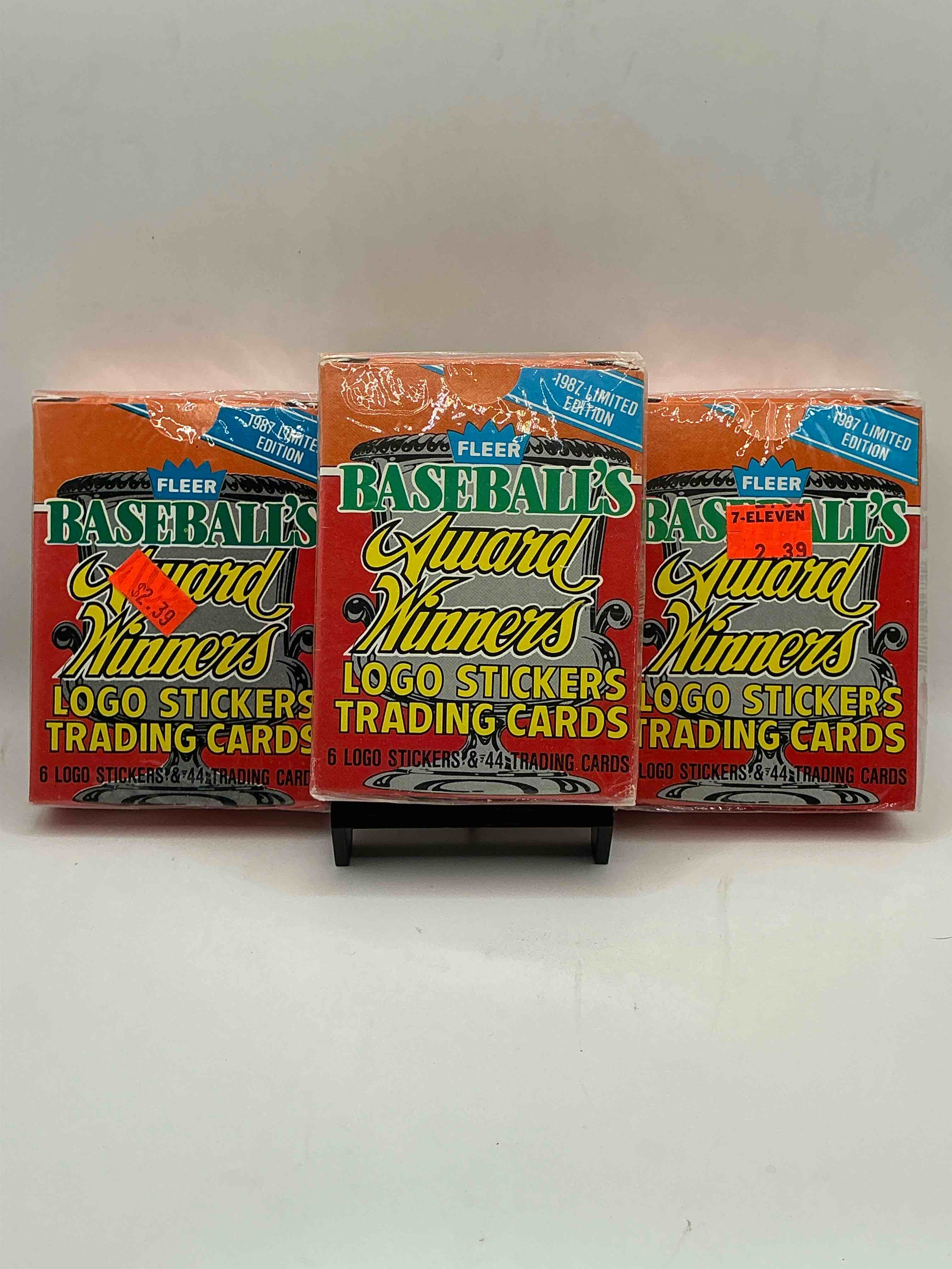 1987 Fleer Baseball Limited Edition Baseball Award Winners Logo Stickers & Trading Cards Boxes! The Complete Limited Edition Set Inside! Ripken, Puckett & More Legends!