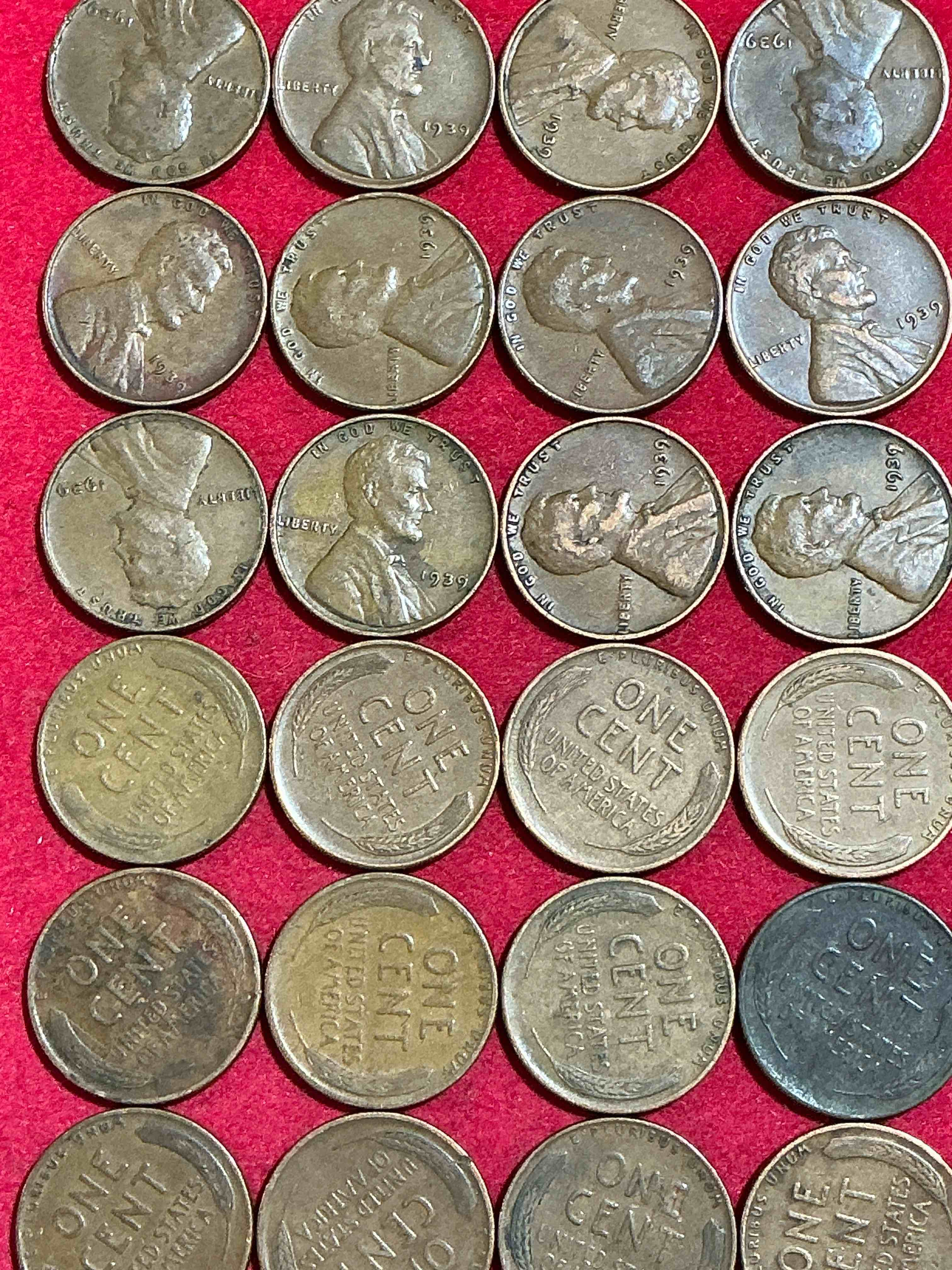 Rare 1939 “S” Mint Pennies!  World War 2 Buffs Take Notice!  WWII Started In 1939 When Hitler Invaded Poland.  Up For Auction Are Rare 1939 San Francisco Mint Pennies, In Great Condition! 