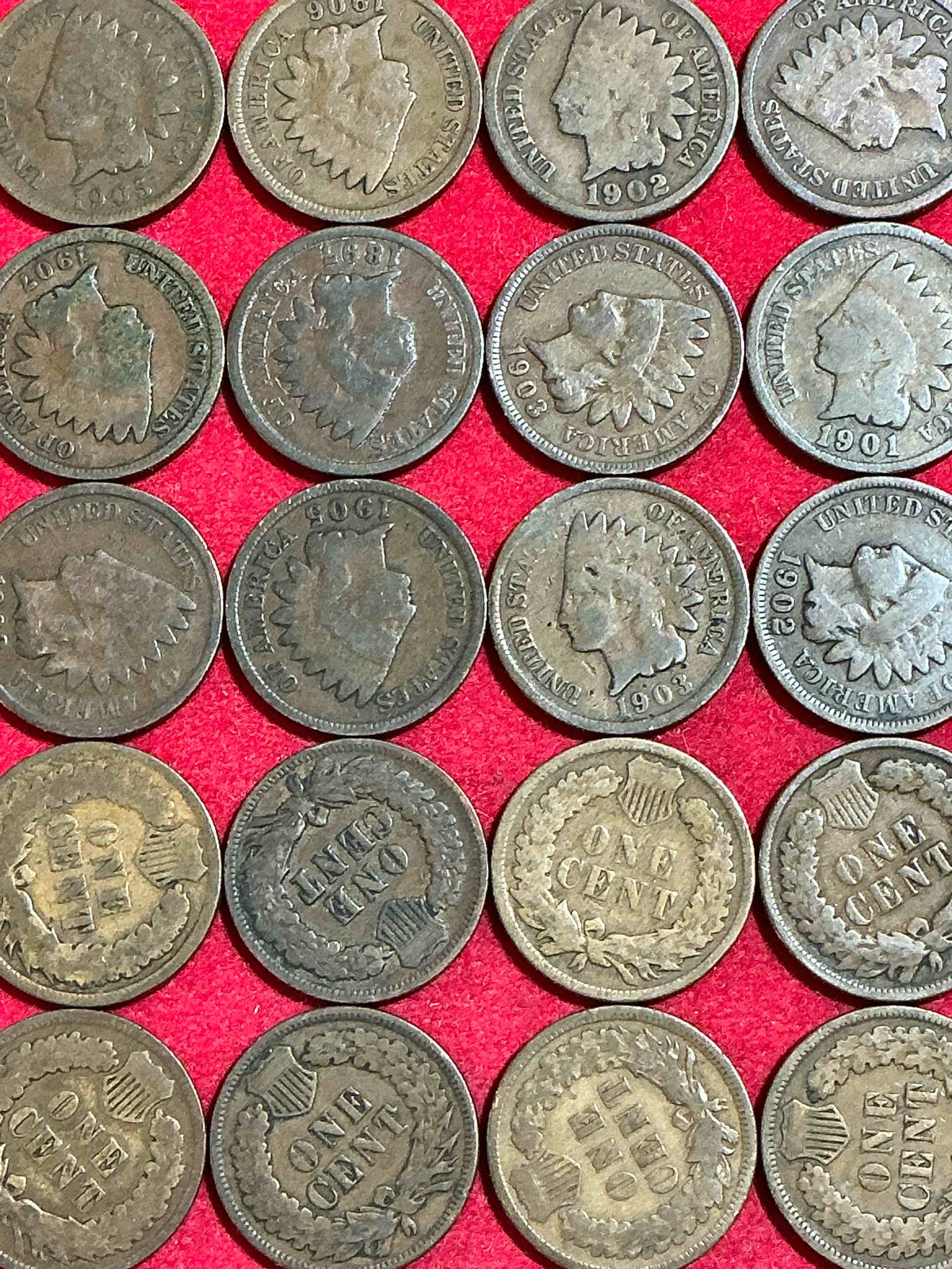 Indian Head Pennies! These Gorgeous U.S. Pennies Were Minted From 1859-1909 & Have Become Serious Collector Items! The "Indian Head" Design Is Actually A Representation Of Lady Liberty Wearing An Indian Headdress. Here Are Beautiful, Well-Kept Examples Representing Many Different Mint Years! Great For Collecting, Investing & Learning History, & Rare With Visible Dates!