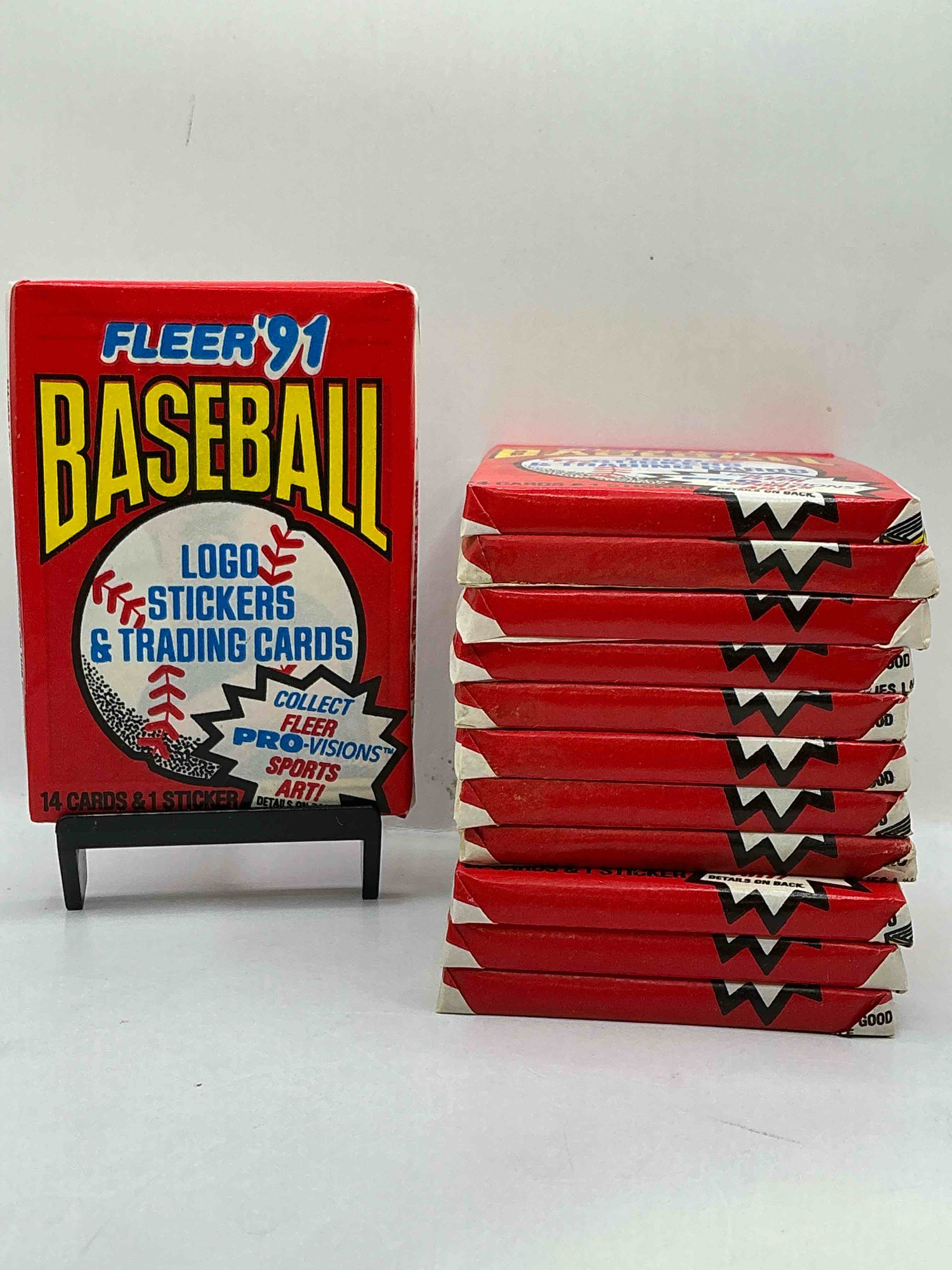 1991 fleer baseball unopened wax pack, direct from original sealed retail case search for griffey jr. & barry bonds "generation stars" combo card #710 (psa 10 value $200), nolan ryan, don mattingly & so much more!