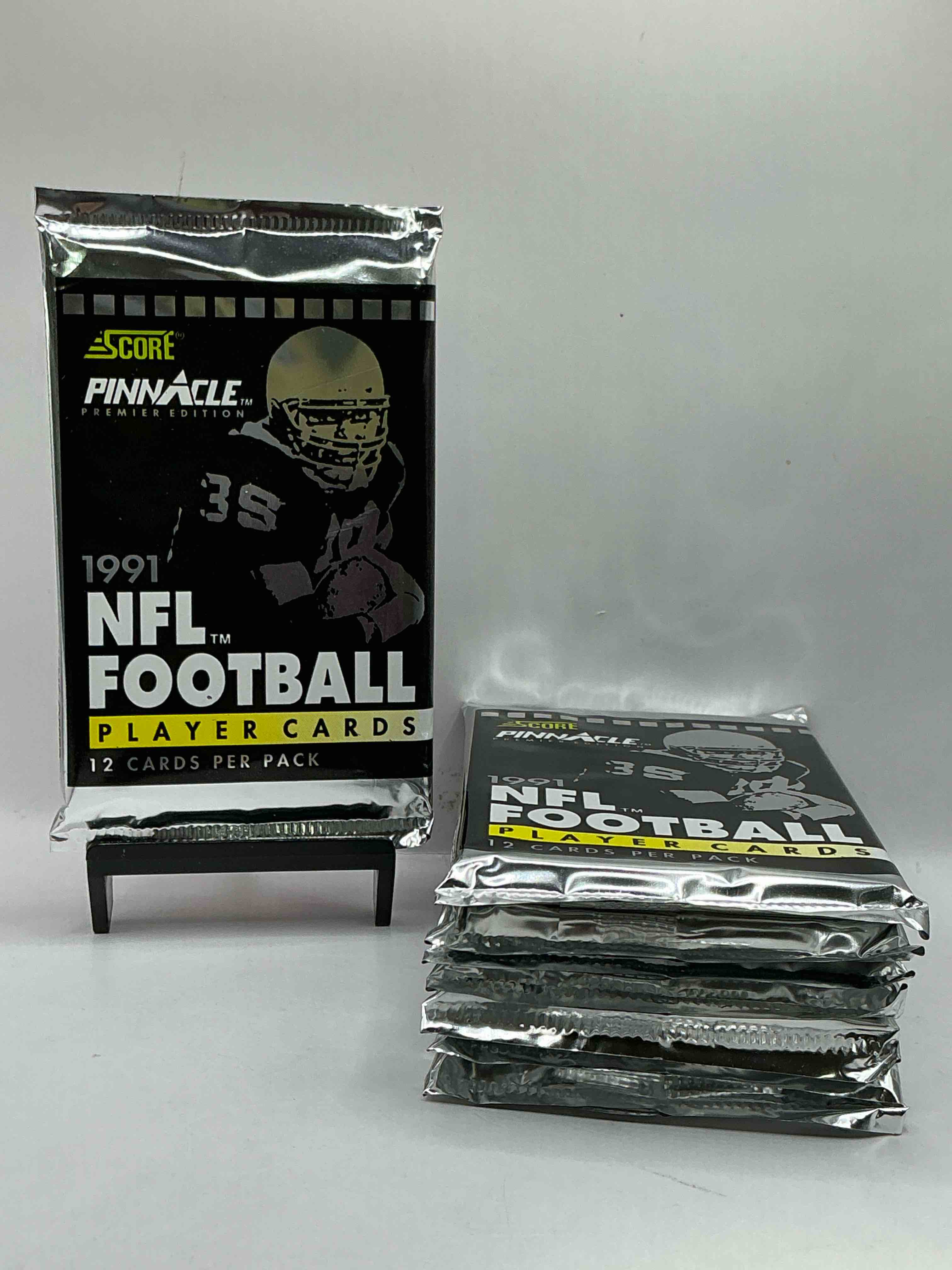 1991 pinnacle premier edition score unopened sports card packs direct from original box! search for valuable emmitt smith cards & other stars!
