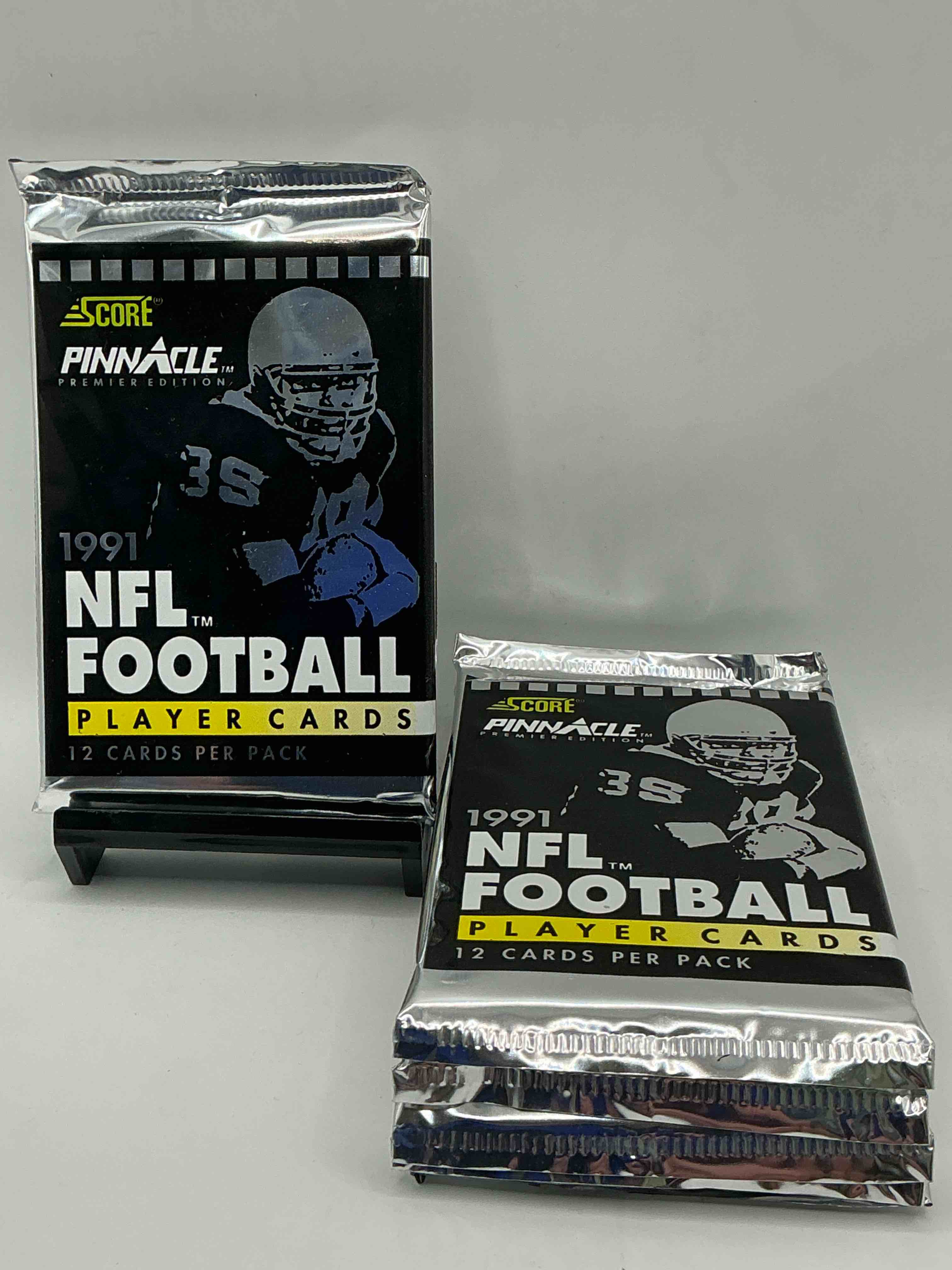1991 pinnacle premier edition score unopened sports card packs direct from original box! search for valuable emmitt smith cards & other stars!