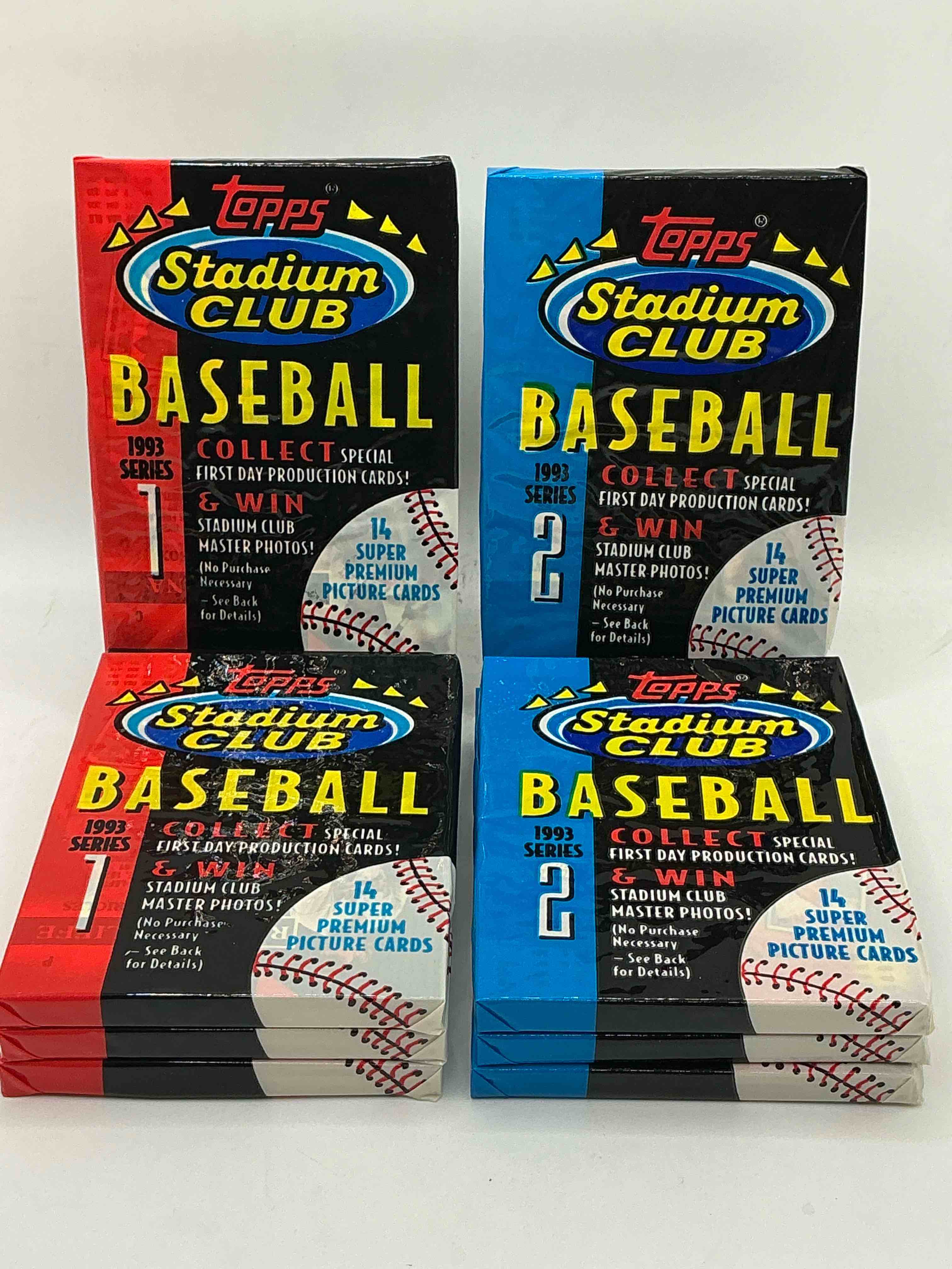 1993 Series I & II Topps Stadium Club Baseball Packs, 14 Cards In Each Pack! Search For Stars & Legends!  Chipper Jones, Ken Griffey Jr & More!