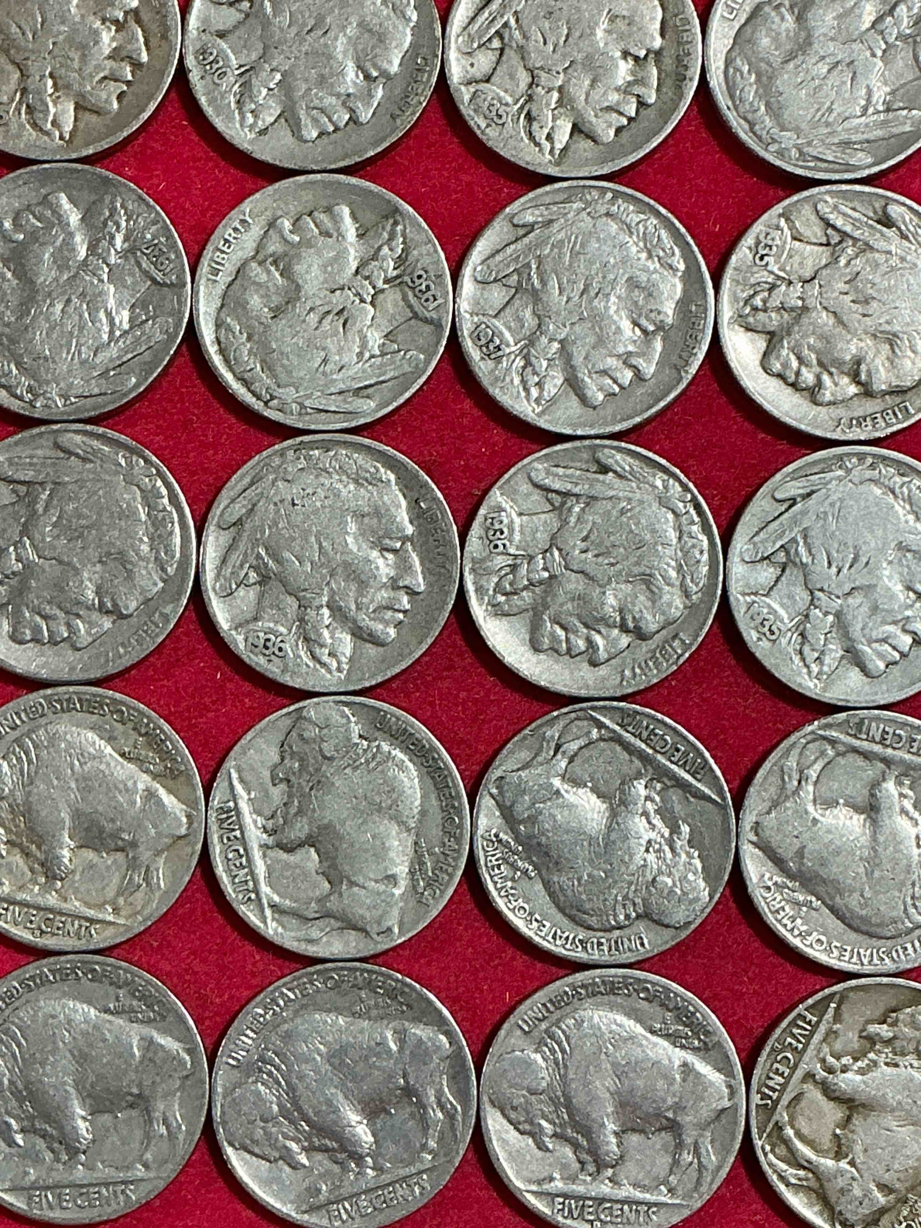 Historic Buffalo Nickels! Indian Head Buffalo Nickels Were Minted From 1913 To 1938 & Have Become A Favorite For Coin Collectors Around The World! Own Pieces Of American History With These Cool Indian Head Buffalo Nickels In Circulated Condition, Most With Visible Dates Which Is Very Rare For Buffalo Nickels!