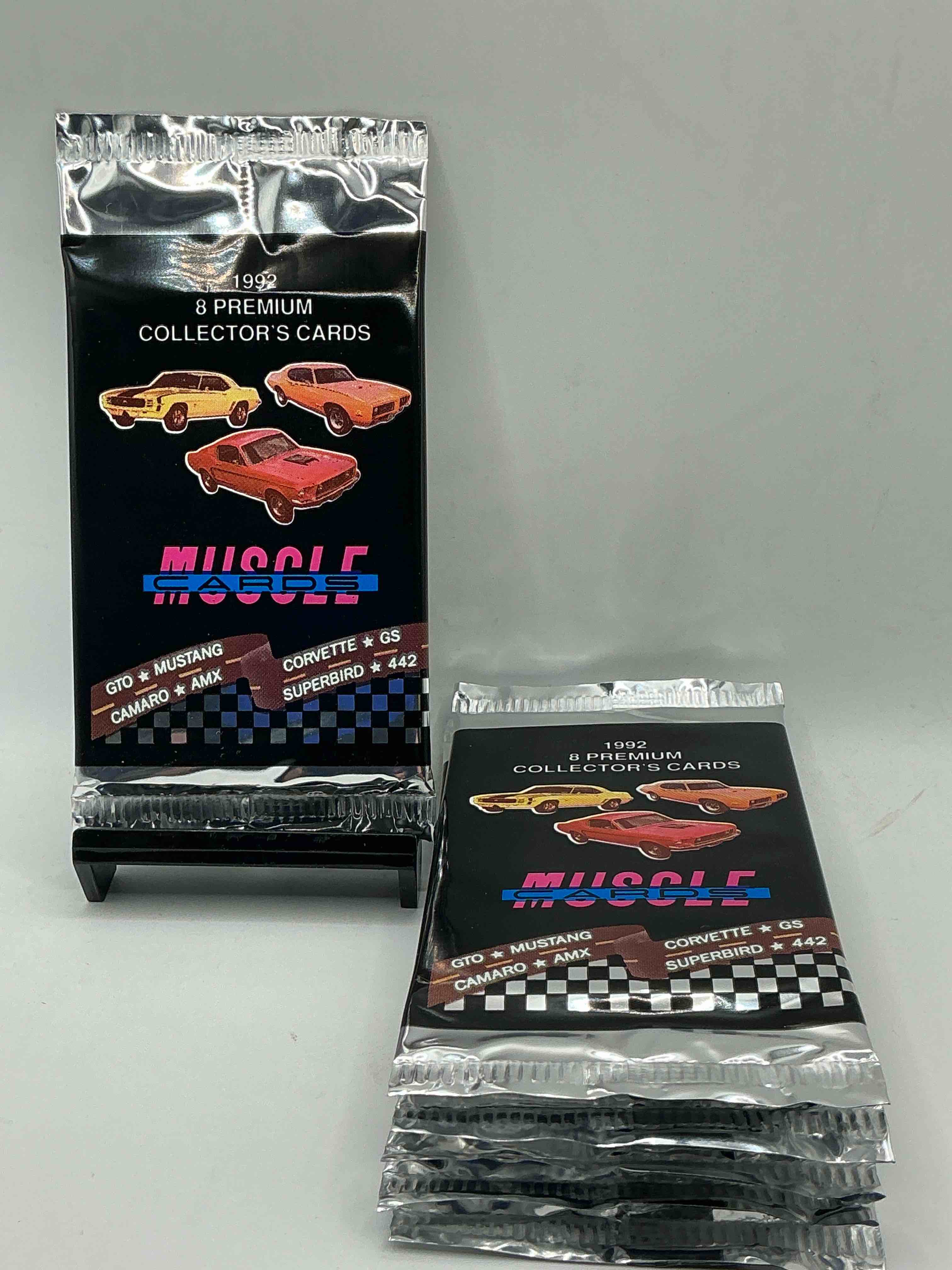 Genuine American Muscle 1992 Premium Collector Cards! 8 Cards Per Pack! GTO! Corvette! AMX! Mustang! GX! So Many More! WOW! 