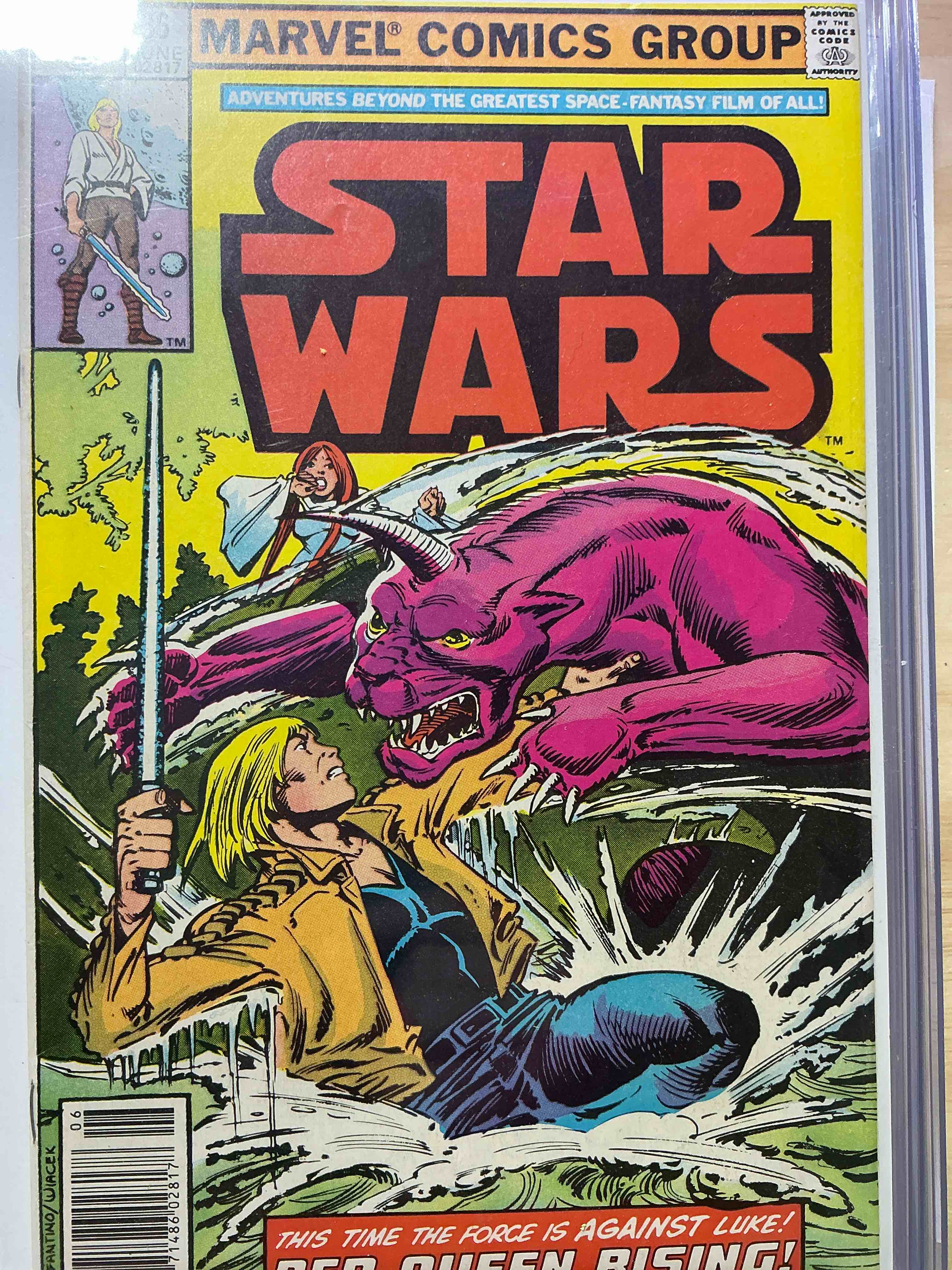 comic book craziness!  includes original late 70’s star wars comic & early avengers! wow!  great collection of comic books spanning many decades, all encased with protective sleeves & backing.  generally in good / fine condition for age.  a great way to get an eclectic comic collection spanning generations!