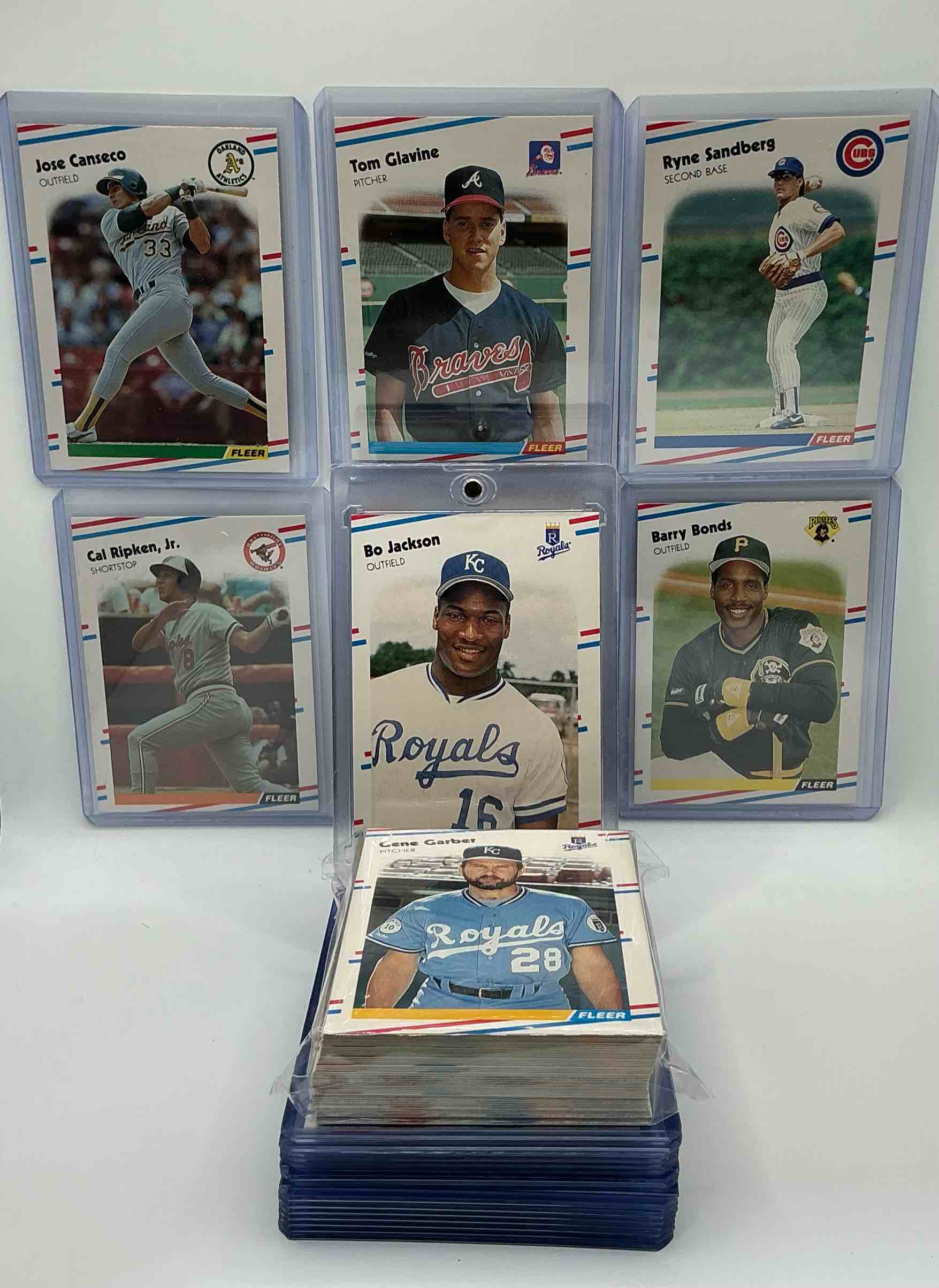 jose canseco, bo jackson, barry bonds & more! 1988 fleer baseball 50 card craziness! bo jackson, barry bonds, kirby puckett, rickey henderson, don mattingly, wade boggs, fernando valenzuela, nolan ryan, roger clemens & more! the best players from the time! super rare set with all of these stars! 50 card craziness! legends, heroes & commons!
