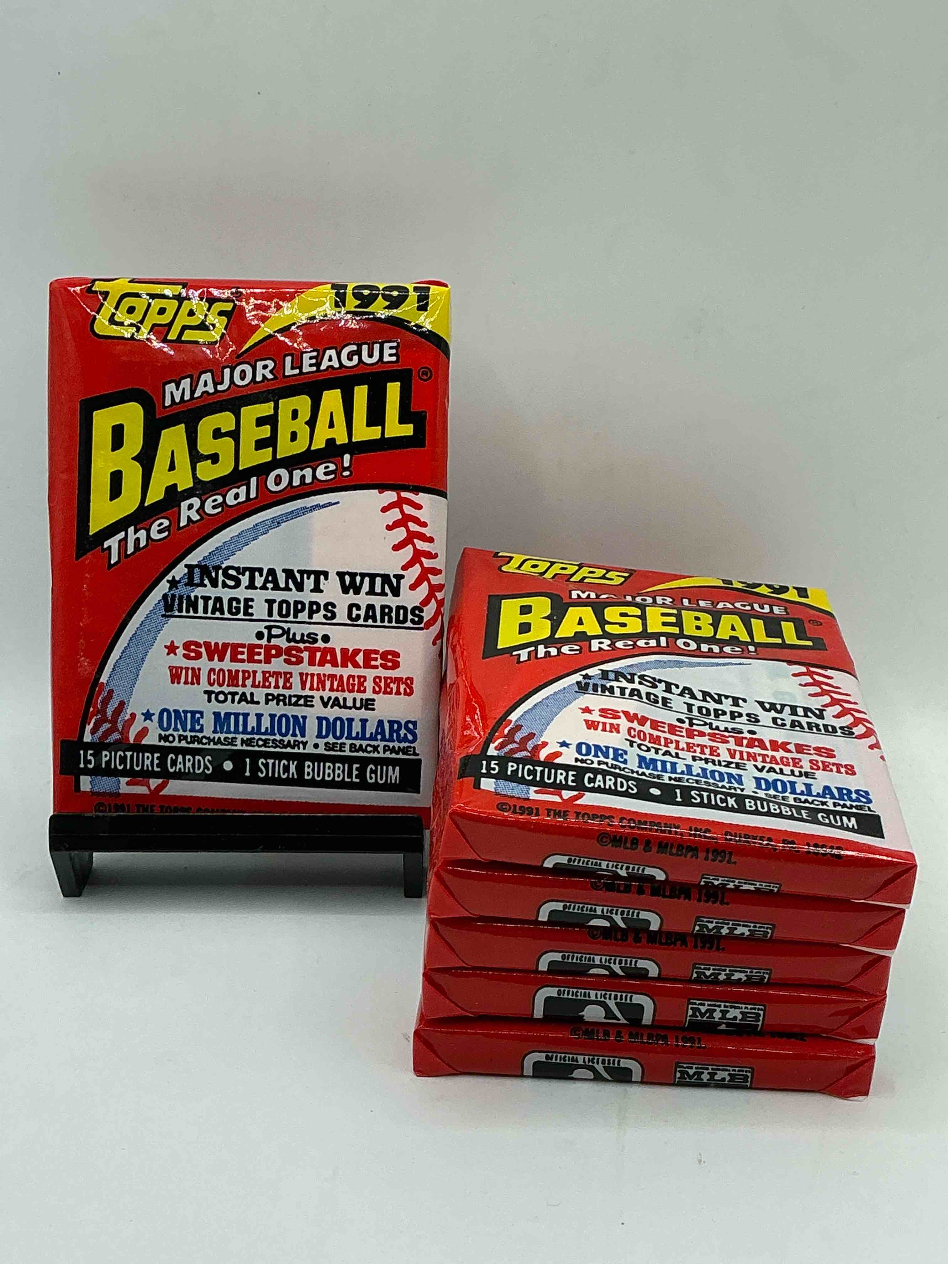 1991 topps baseball card unopened packs, straight from box! search for ken griffey jr cards, bo jackson cards & other 80s & 90s stars! perfect baseball packs!