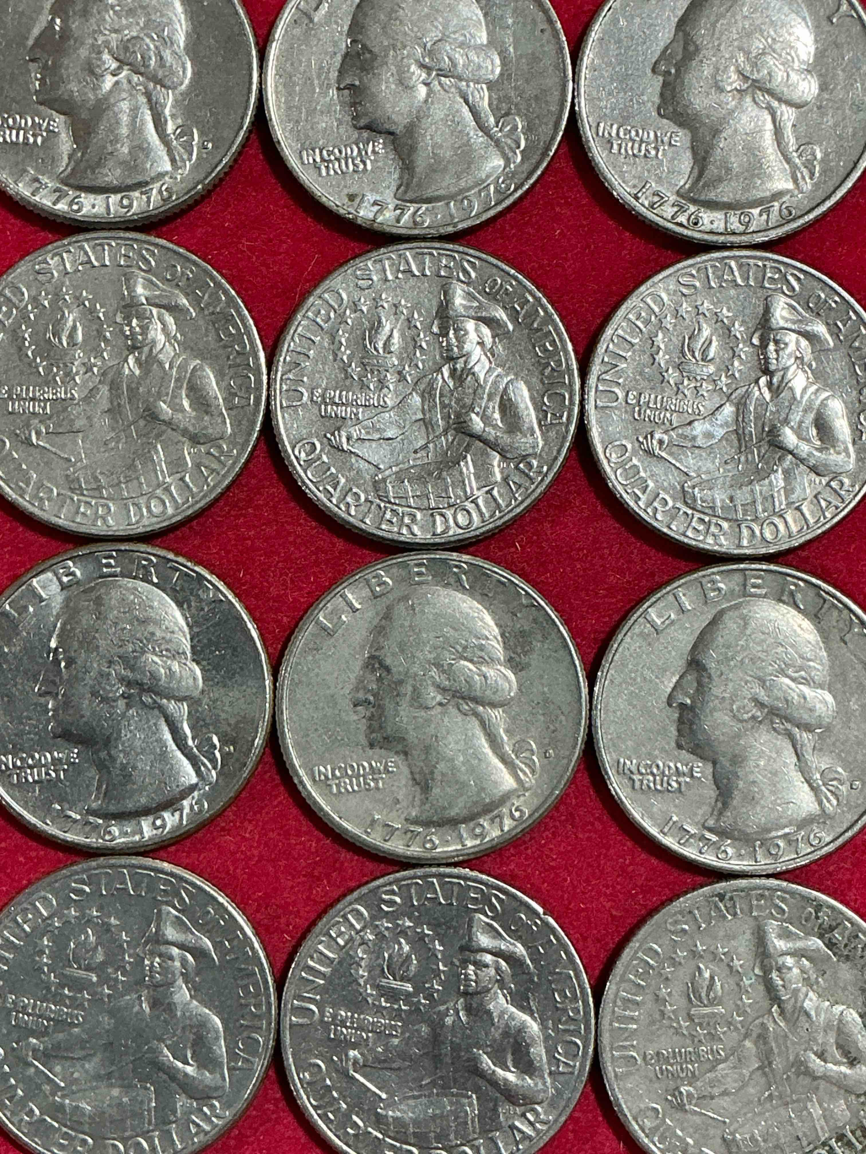 1976 bicentennial bliss! quarters! in 1976 the u.s. mint produced coins celebrating the 200 year anniversary of america. up for auction are awesome examples of bicentennial quarters produced for this... the infamous 200 year anniversary edition! highly desirable for collectors! own pieces of history & get ready for america's 250 year anniversary coming soon!