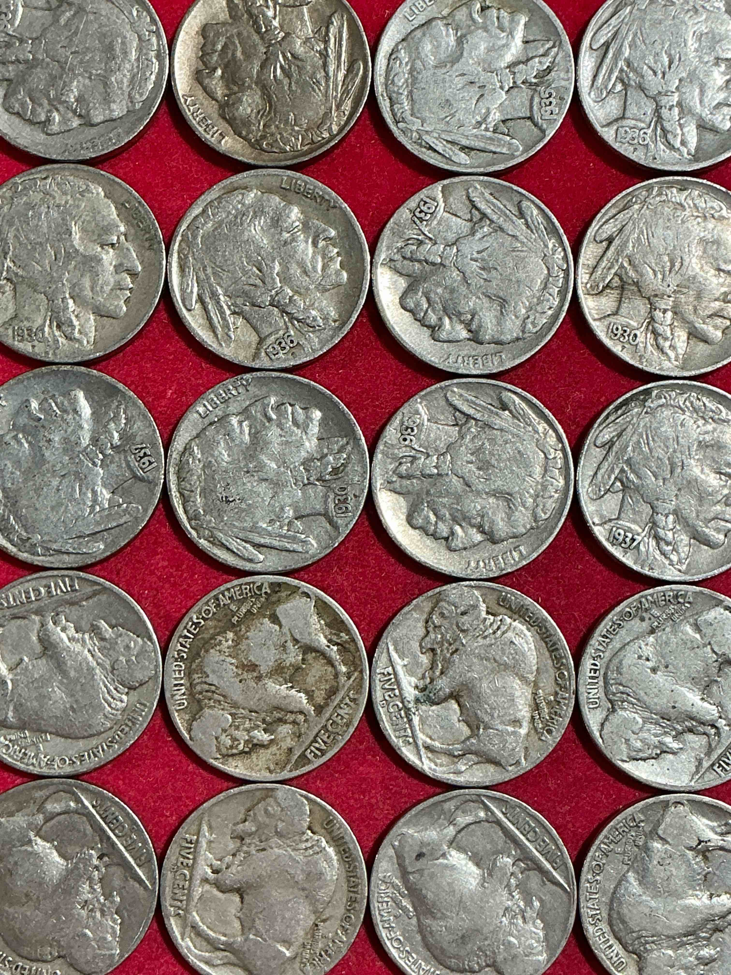 Historic Buffalo Nickels! Indian Head Buffalo Nickels Were Minted From 1913 To 1938 & Have Become A Favorite For Coin Collectors Around The World! Own Pieces Of American History With These Cool Indian Head Buffalo Nickels In Circulated Condition, Most With Visible Dates Which Is Very Rare For Buffalo Nickels!