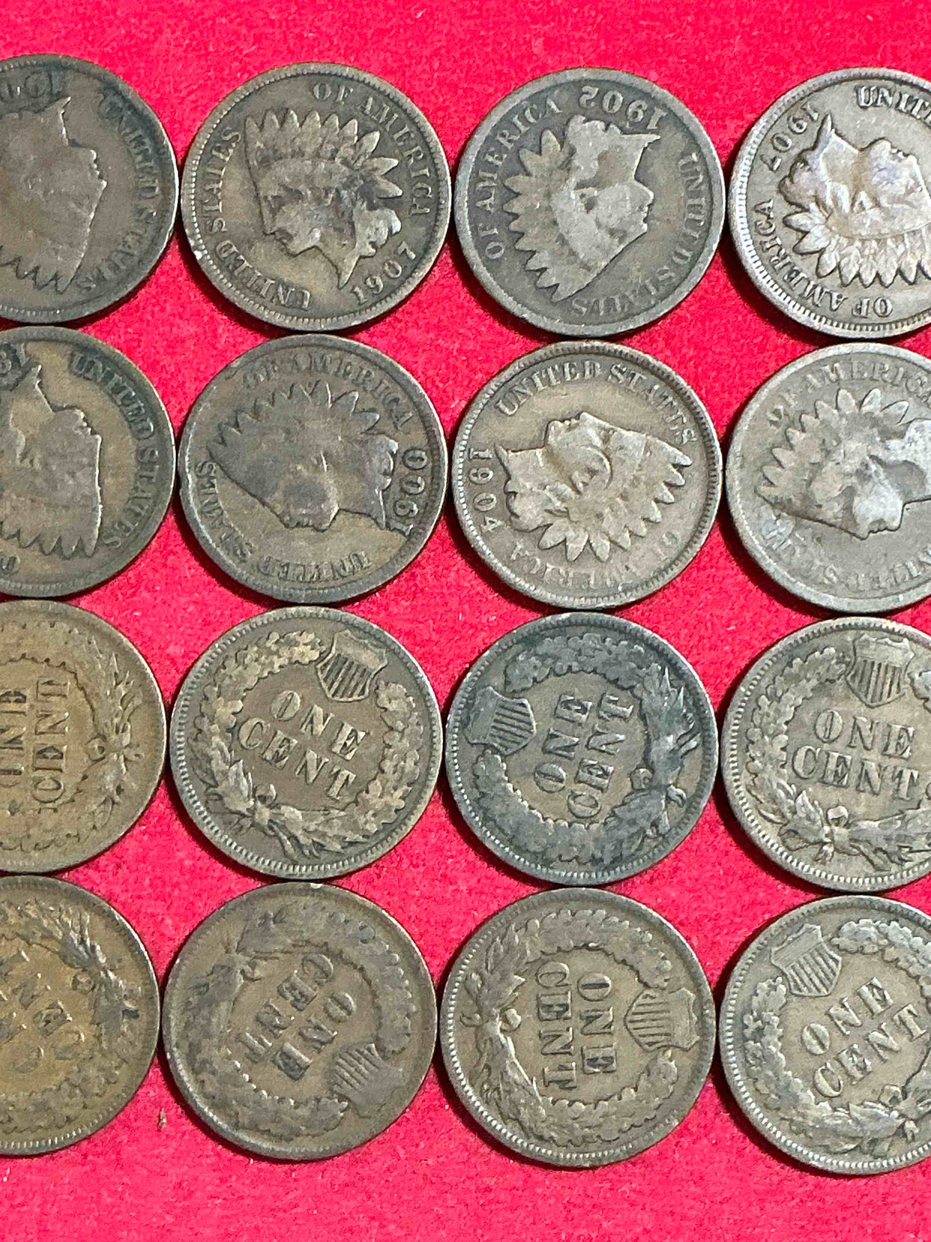 Indian Head Pennies! These Gorgeous U.S. Pennies Were Minted From 1859-1909 & Have Become Serious Collector Items! The "Indian Head" Design Is Actually A Representation Of Lady Liberty Wearing An Indian Headdress. Here Are Beautiful, Well-Kept Examples Representing Many Different Mint Years! Great For Collecting, Investing & Learning History, & Rare With Visible Dates!