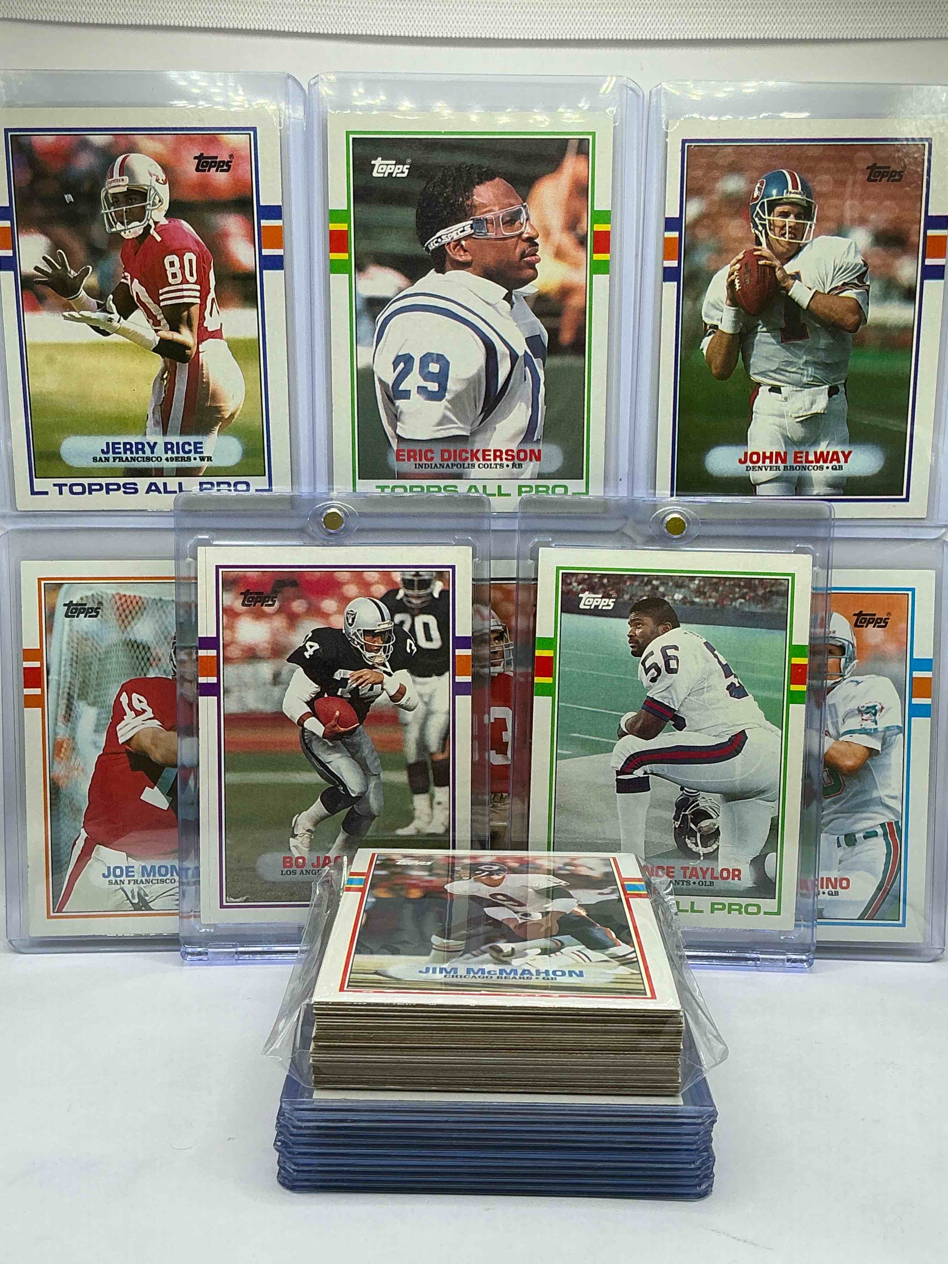 1989 Topps Football! NFL Football! This 50 Card Football Set Is Filled With The BEST Players From The Year! Lawrence Taylor, Jerry Rice, Joe Montana, Bo Jackson, Dan Marino, Ronnie Lott, John Elway & More! 1980’s Football!  