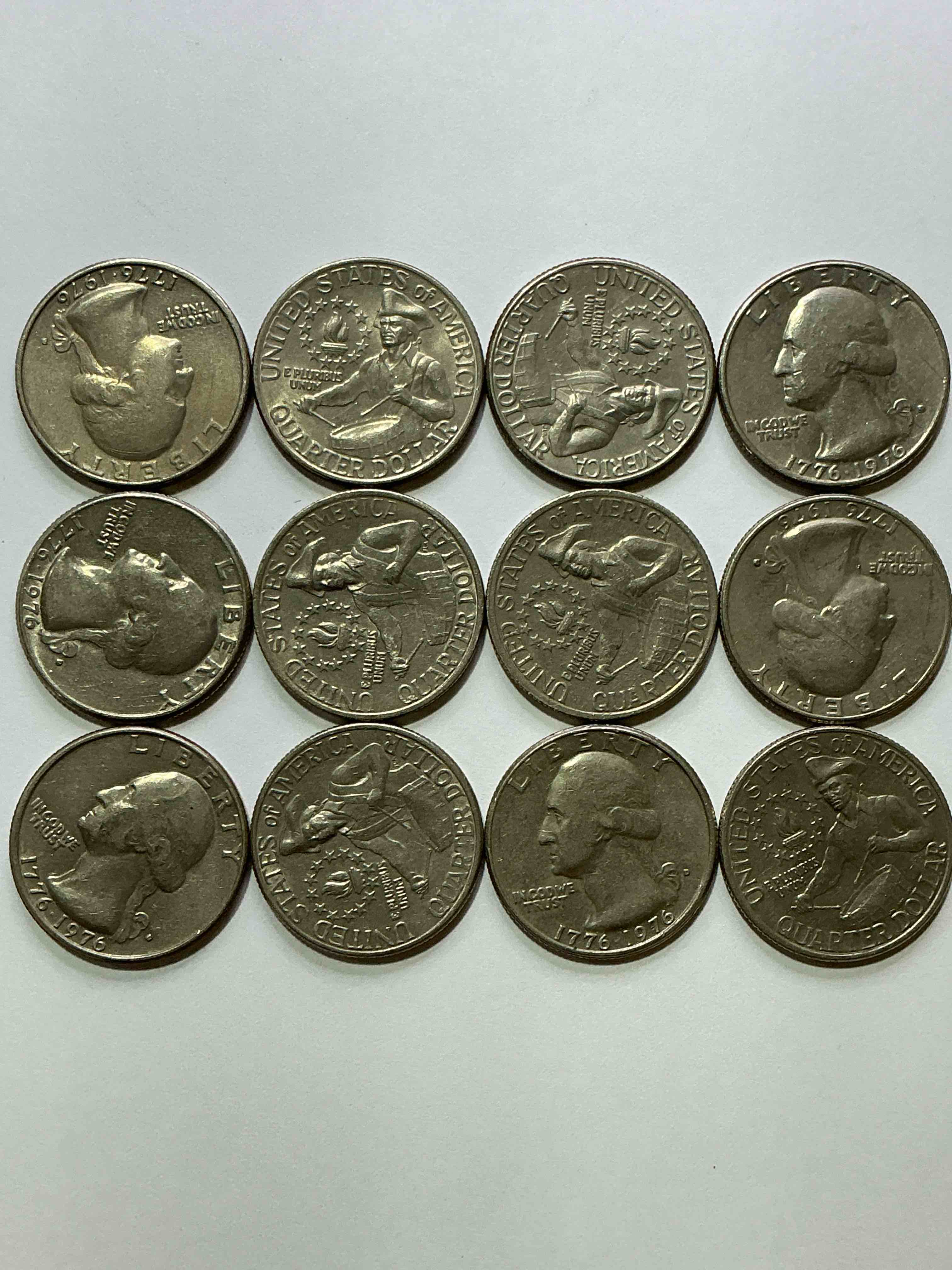 1976 bicentennial bliss! quarters! in 1976 the u.s. mint produced coins celebrating the 200 year anniversary of america. up for auction are awesome examples of bicentennial quarters produced for this... the infamous 200 year anniversary edition! highly desirable for collectors! own pieces of history & get ready for america's 250 year anniversary coming soon!
