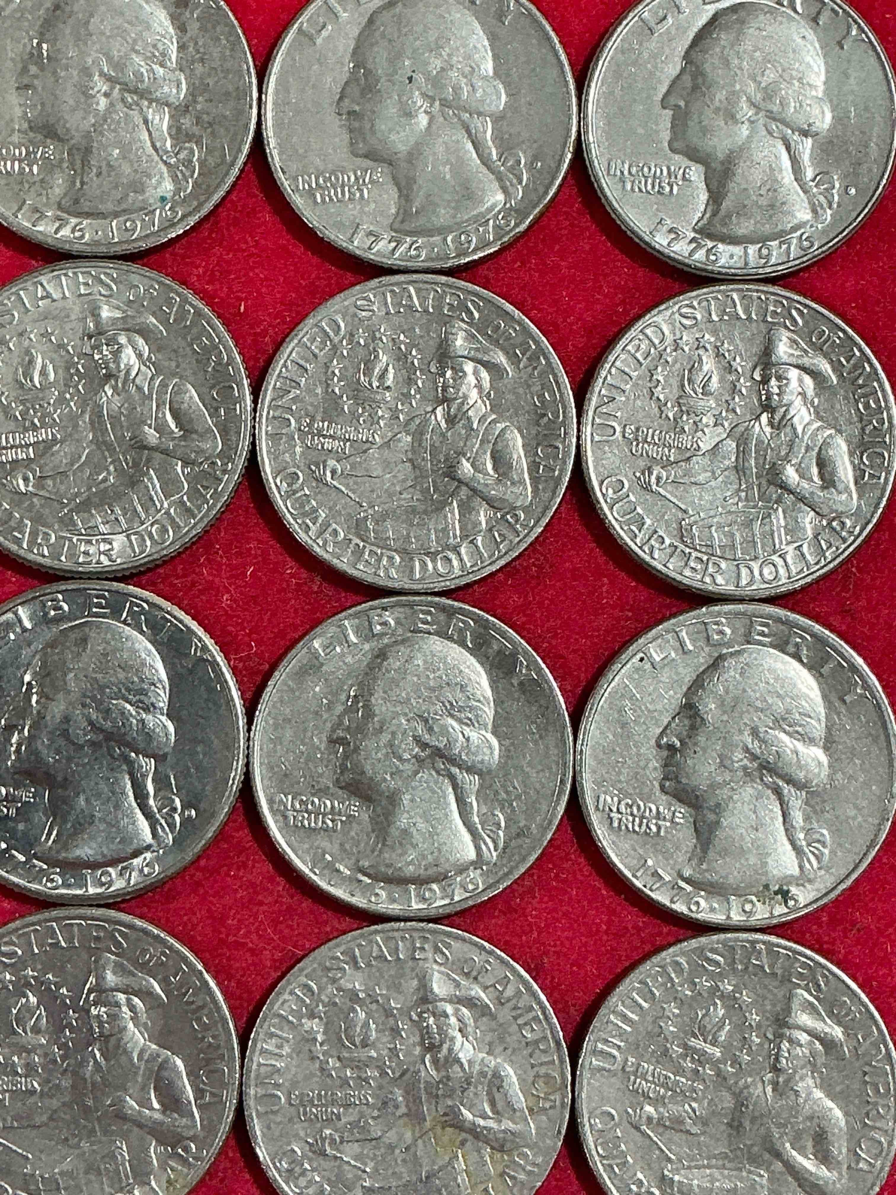 1976 bicentennial bliss! quarters! in 1976 the u.s. mint produced coins celebrating the 200 year anniversary of america. up for auction are awesome examples of bicentennial quarters produced for this... the infamous 200 year anniversary edition! highly desirable for collectors! own pieces of history & get ready for america's 250 year anniversary coming soon!