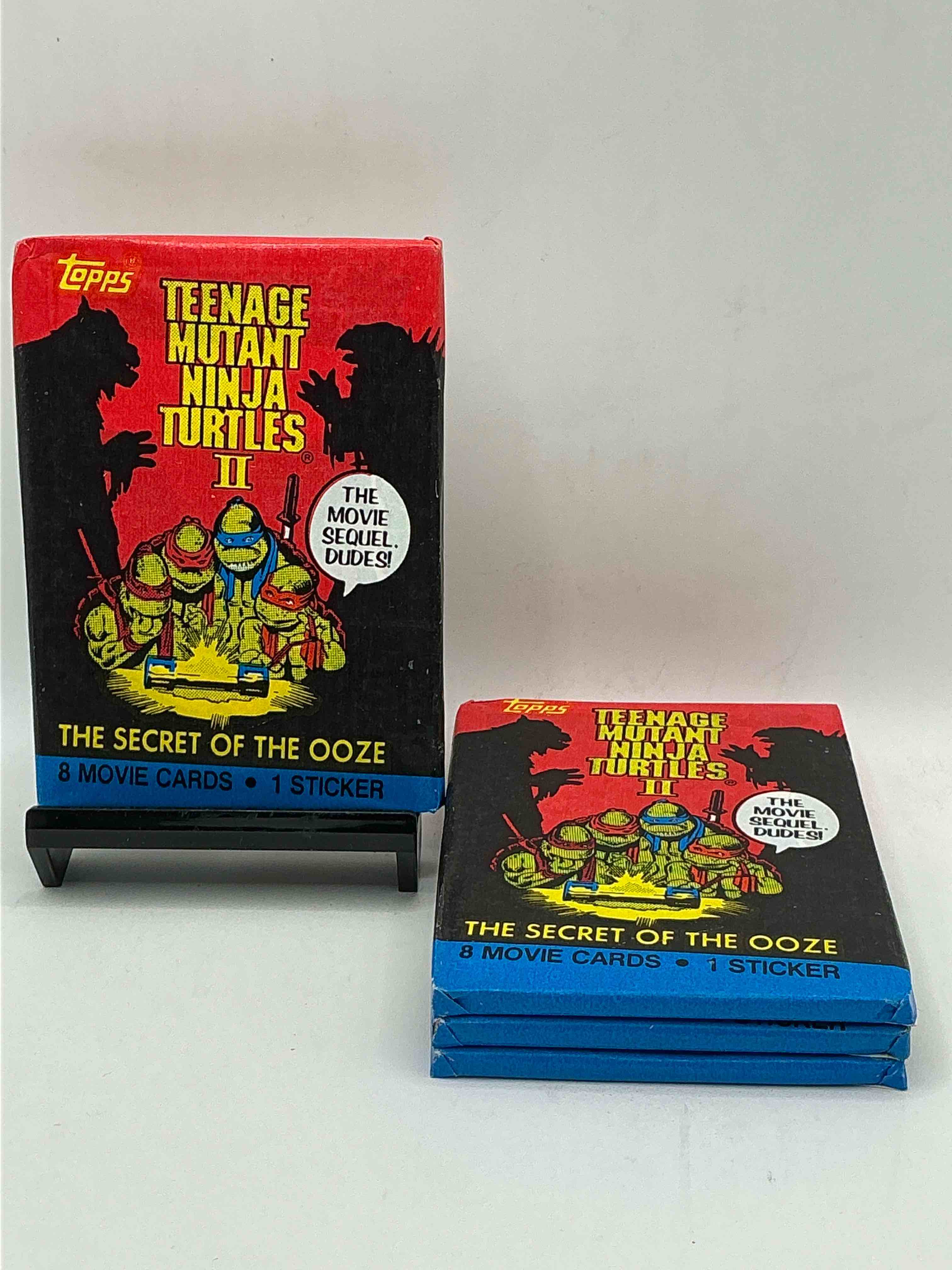 1991 rare turtle wow! teenage mutant ninja turtles movie cards, unopened wax pack direct from original retail case! own some rare tmnt movie memorabilia from 1991, almost impossible to find!