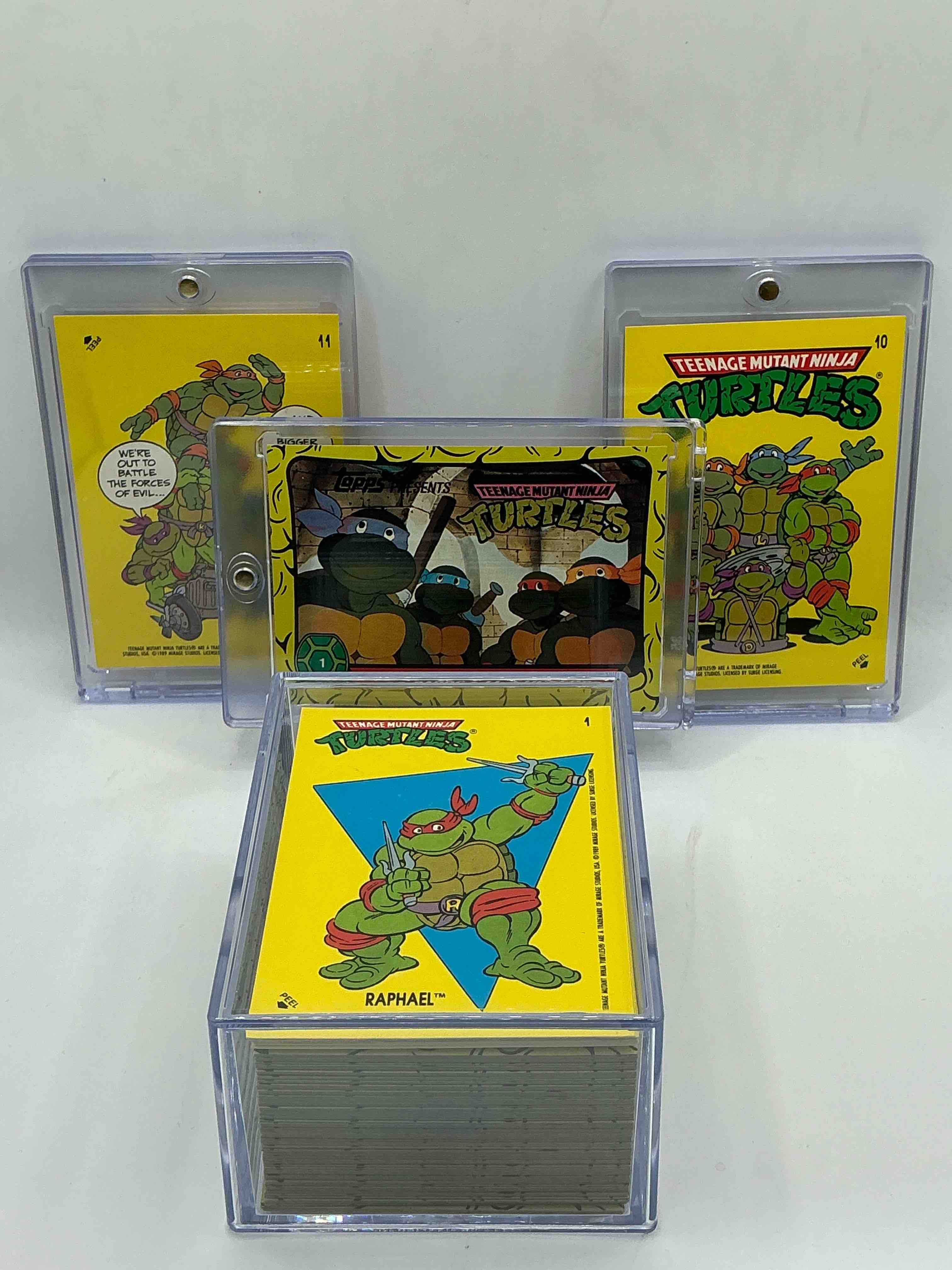 1989 ninja turtle wow! totally complete original, authentic teenage mutant ninja turtles complete trading card & sticker set! all 88 cards & 11 stickers included, for a total qty of 99! excellent condition! your chance to own a genuine tmnt original serious collectible!