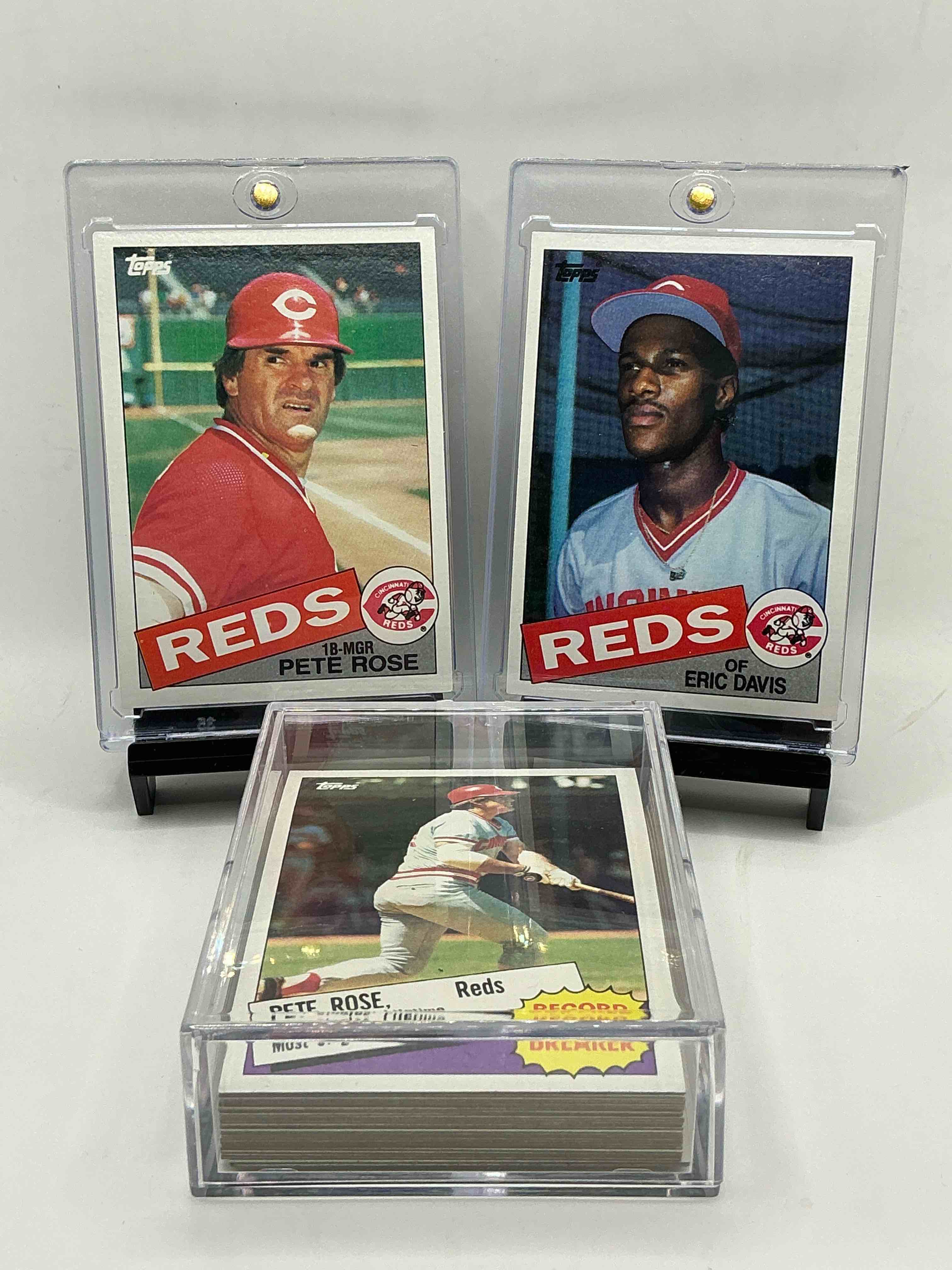 1985 topps baseball reds team set! 29 card reds craziness! legends like pete rose, eric davis & so many more!