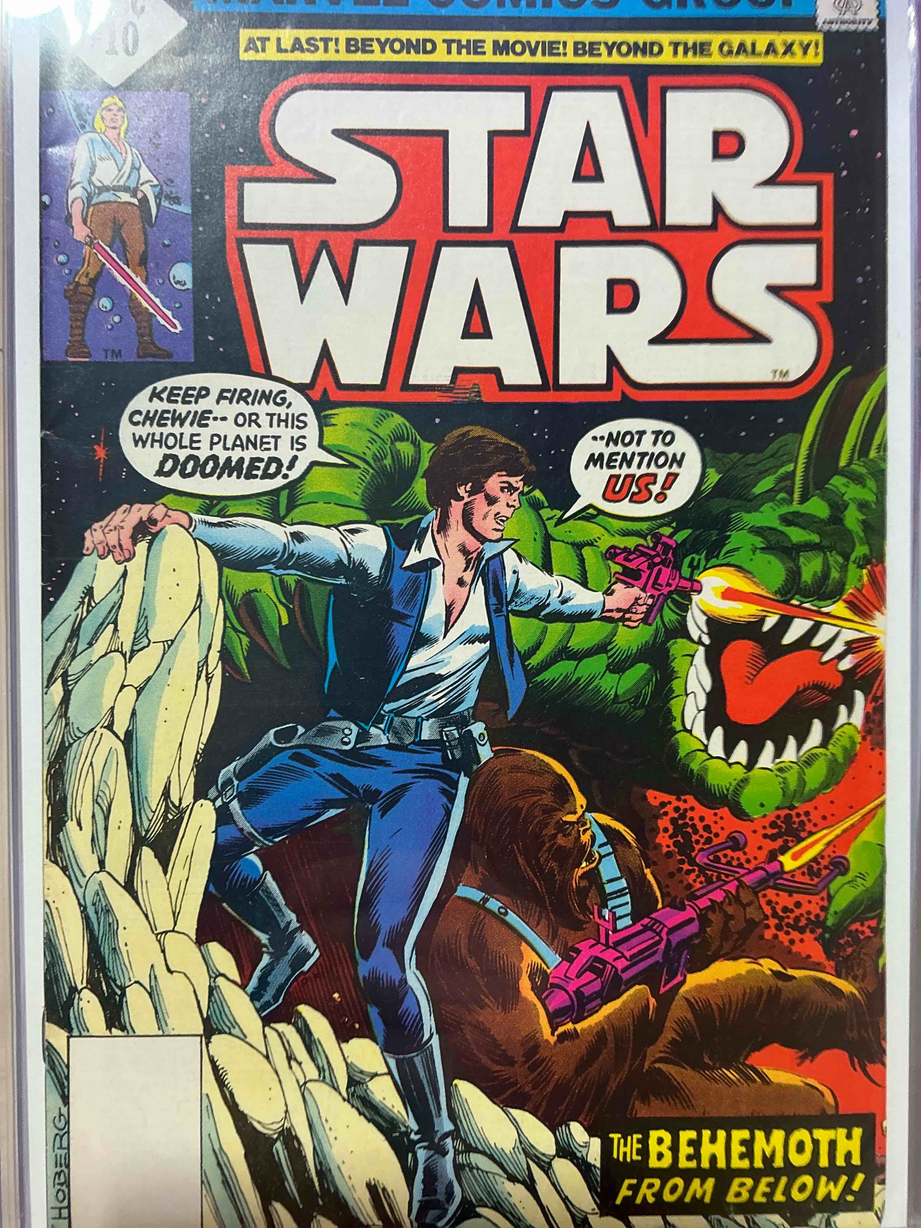 comic book craziness!  includes original late 70’s star wars comic & early avengers! wow!  great collection of comic books spanning many decades, all encased with protective sleeves & backing.  generally in good / fine condition for age.  a great way to get an eclectic comic collection spanning generations!