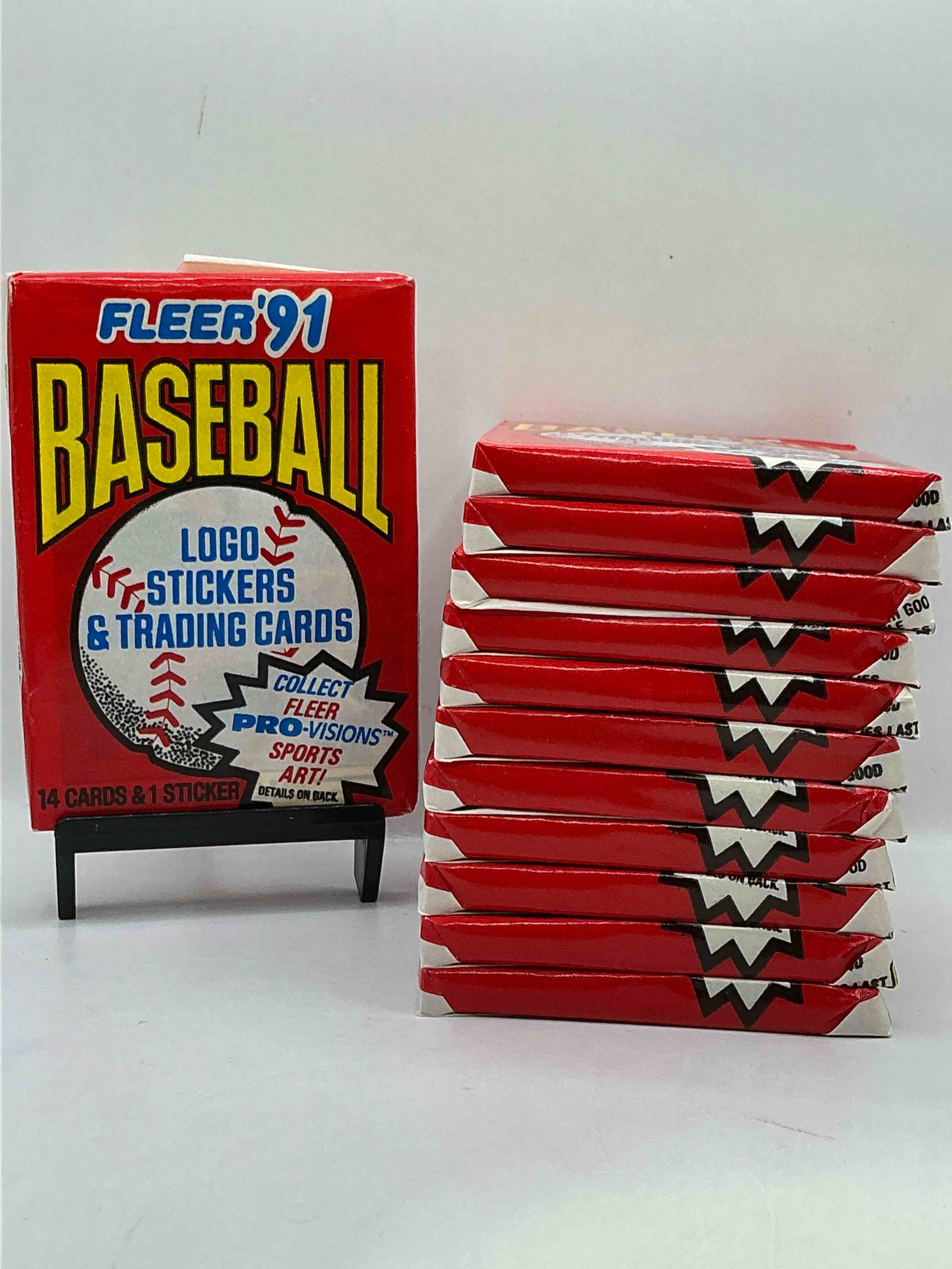 1991 fleer baseball unopened pack, direct from original sealed retail case! search for griffey jr. & barry bonds "generation stars" combo card #710 (psa 10 value $200), nolan ryan, don mattingly & so much more!
