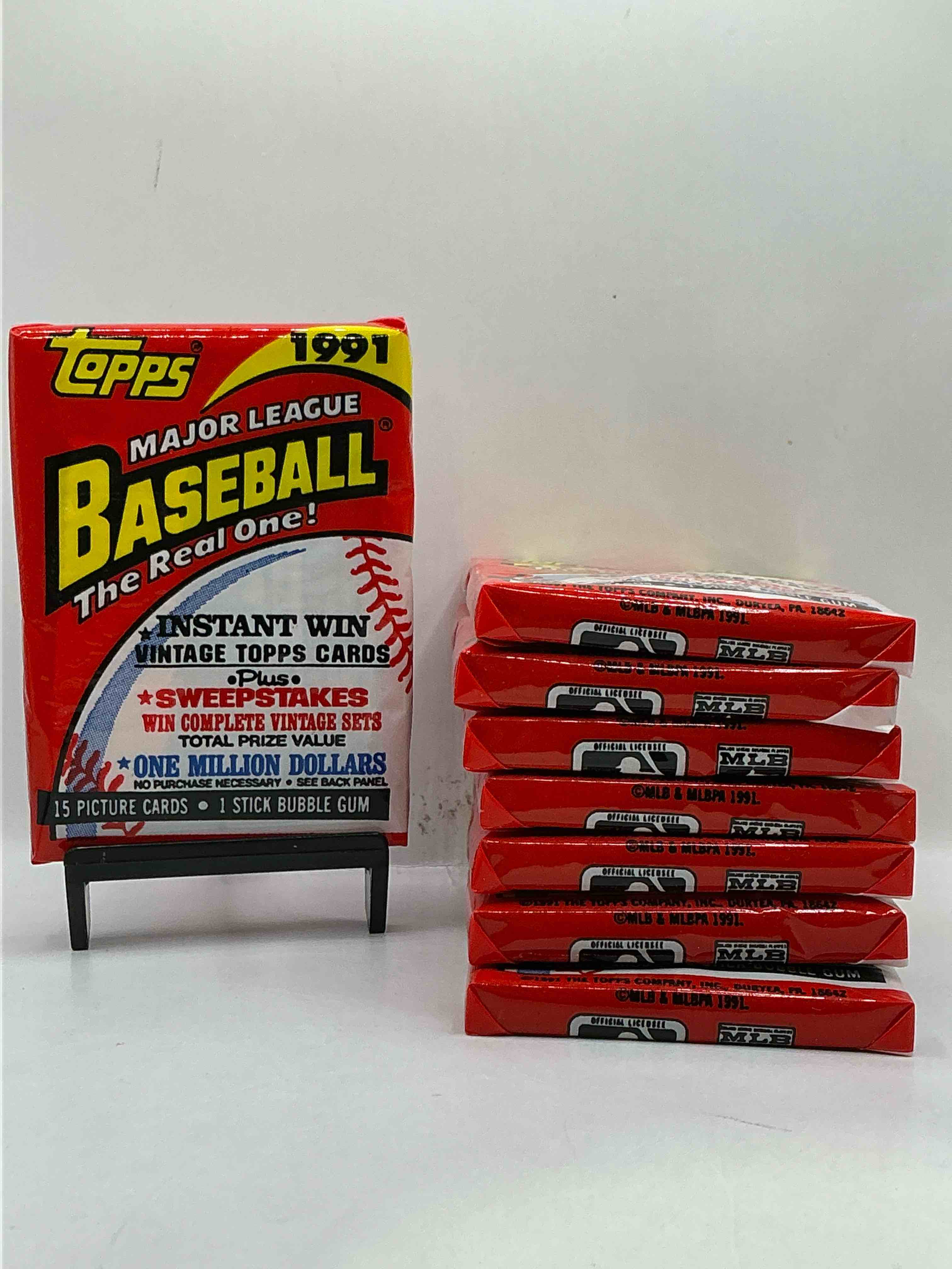 1991 topps baseball card unopened packs, straight from box! search for ken griffey jr cards, bo jackson cards & other 80s & 90s stars! perfect baseball packs!