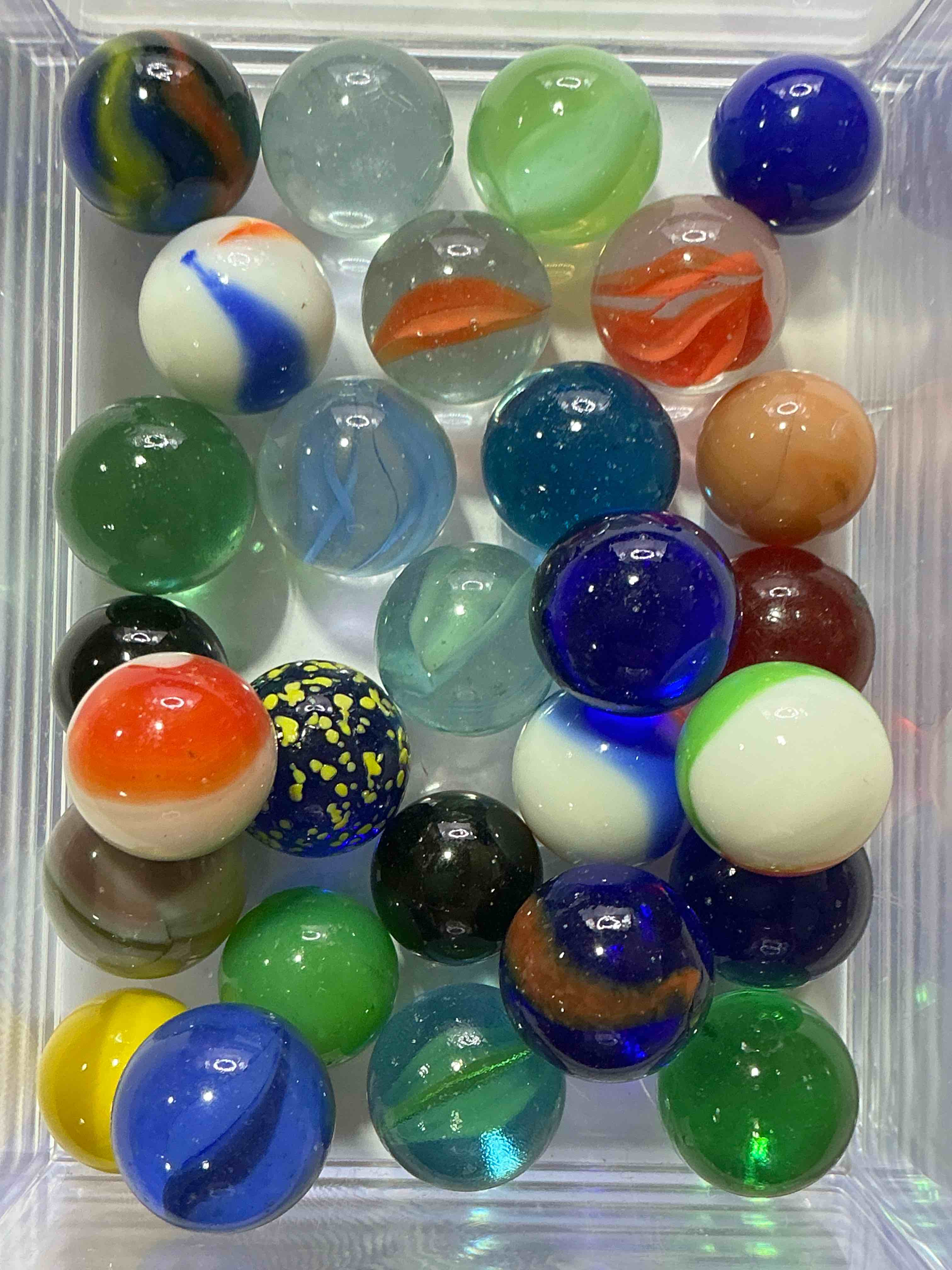 antique glass marbles! genuine stunning marbles lot, all marbles made between the years 1925-1965 & made with uranium! many are great depression era & even earlier! gorgeous, authentic pieces of history!  