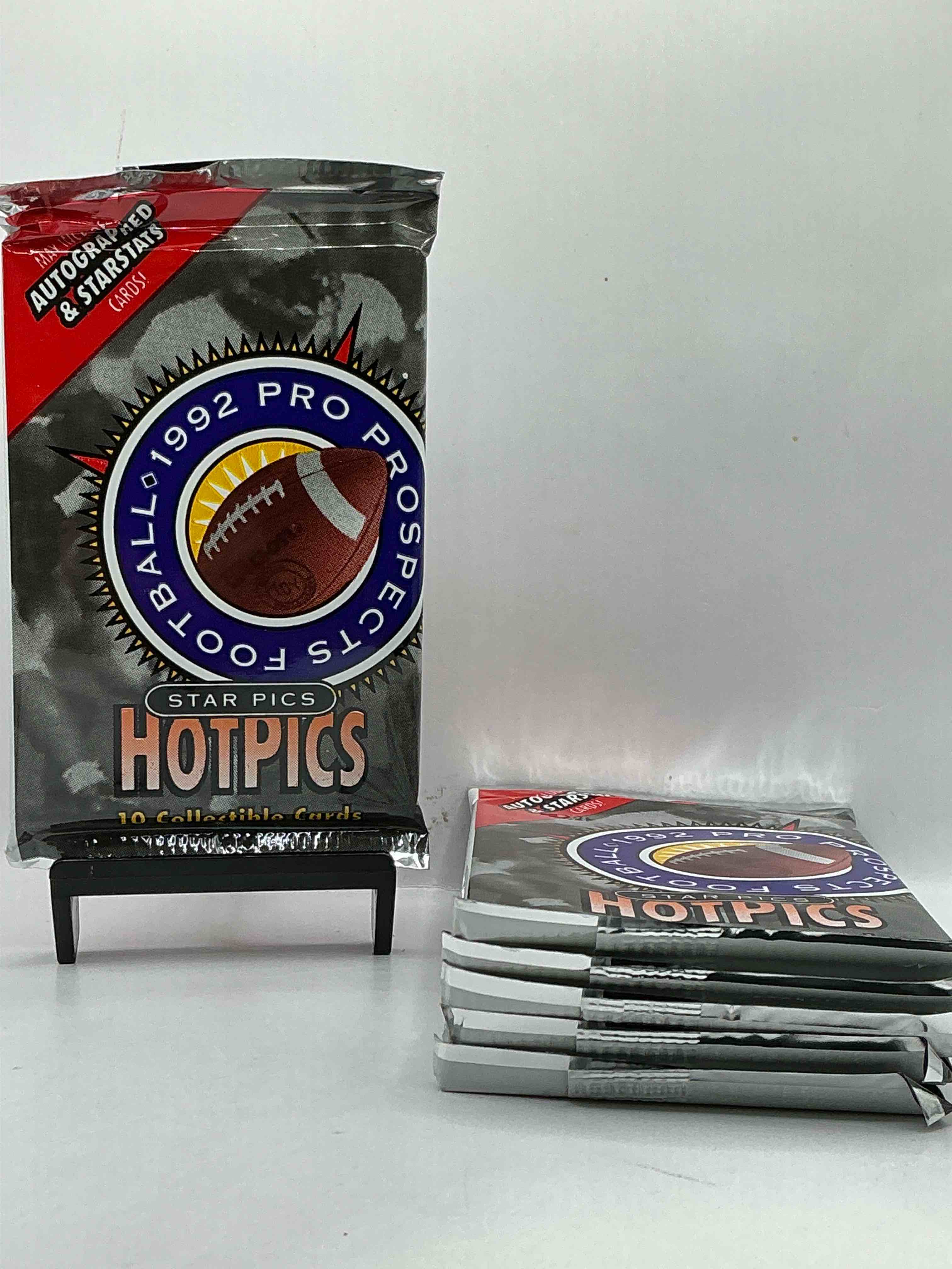 autographs & starstats! 1992 pro prospects football star pics “hotpics”! 10 cards per pack wow! great for any sports card collection!